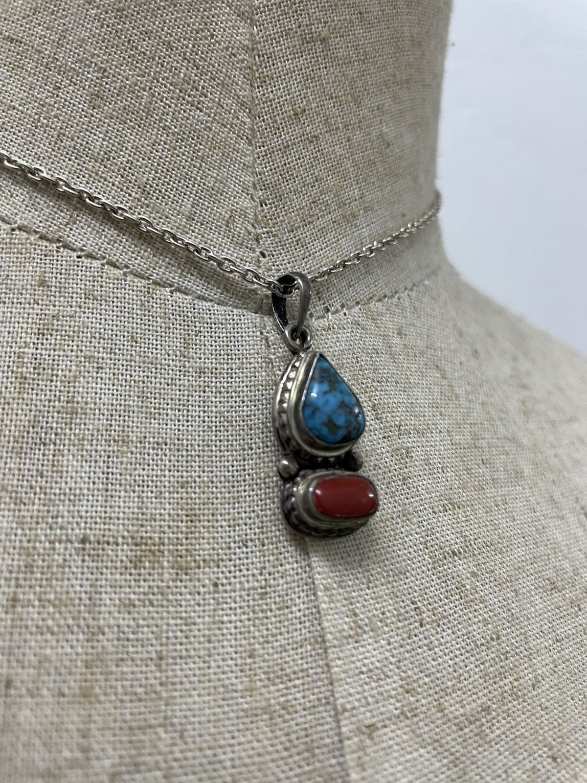 Jewelry Vintage Silver 925 Necklace with stone Size ONE SIZE - 2 Thumbnail