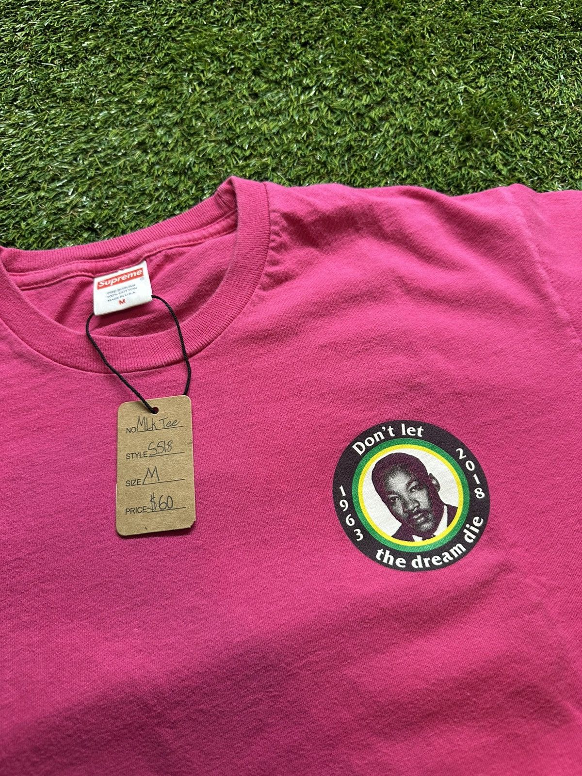 Supreme SS18 Supreme MLK Dream Tee Pink Medium Size US M / EU 48-50 / 2 - 5 Thumbnail