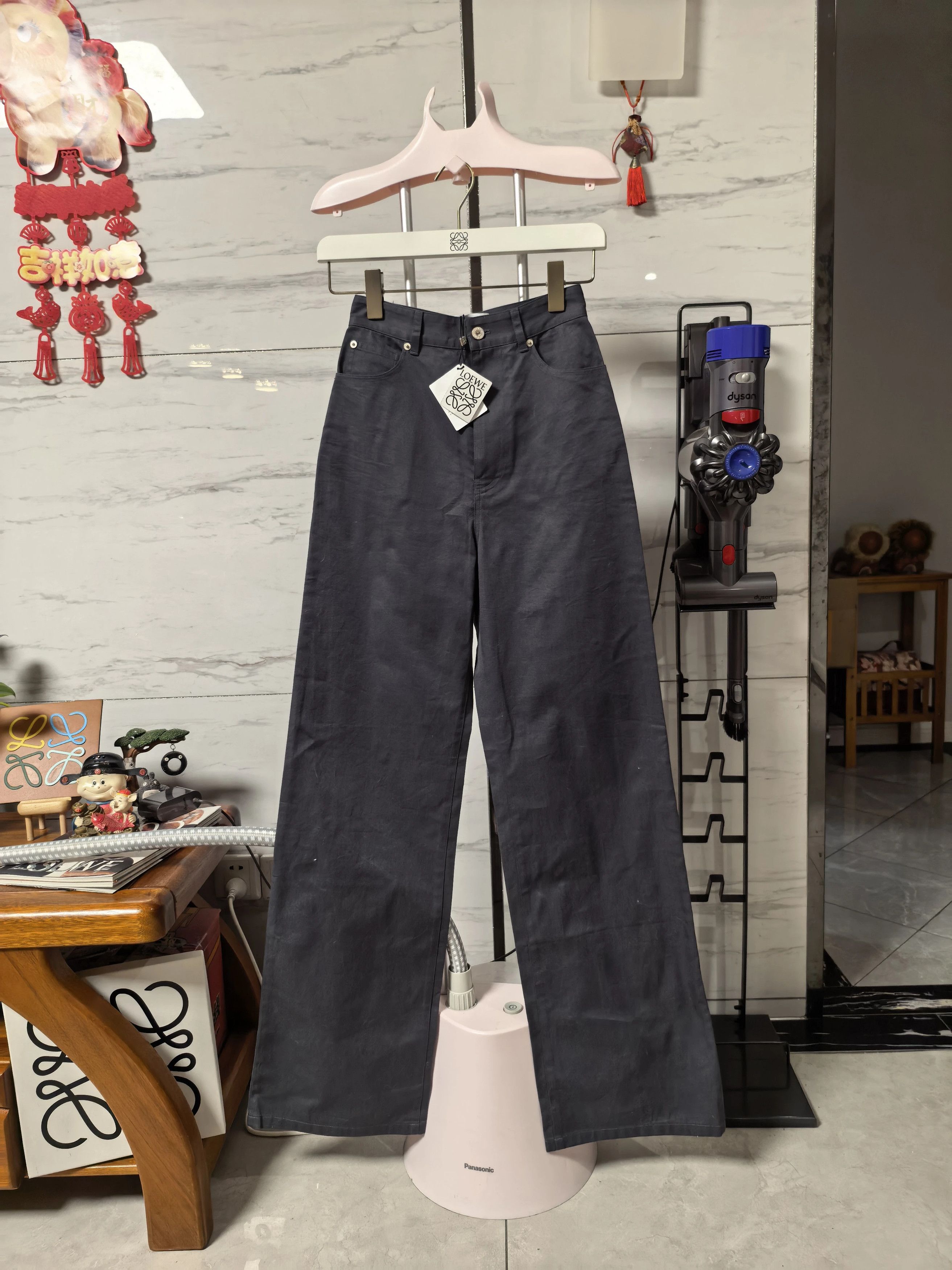 Loewe LOEWE SS25 Denim Pants Black Square Leather Tag Size 24" / US 00 / IT 34 - 1 Thumbnail