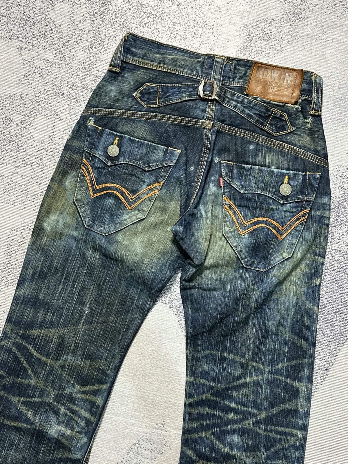 Japanese Brand 2000s Flare Edwin 411XVS Distressed Denim Y2k Size US 26 / EU 42 - 11 Thumbnail