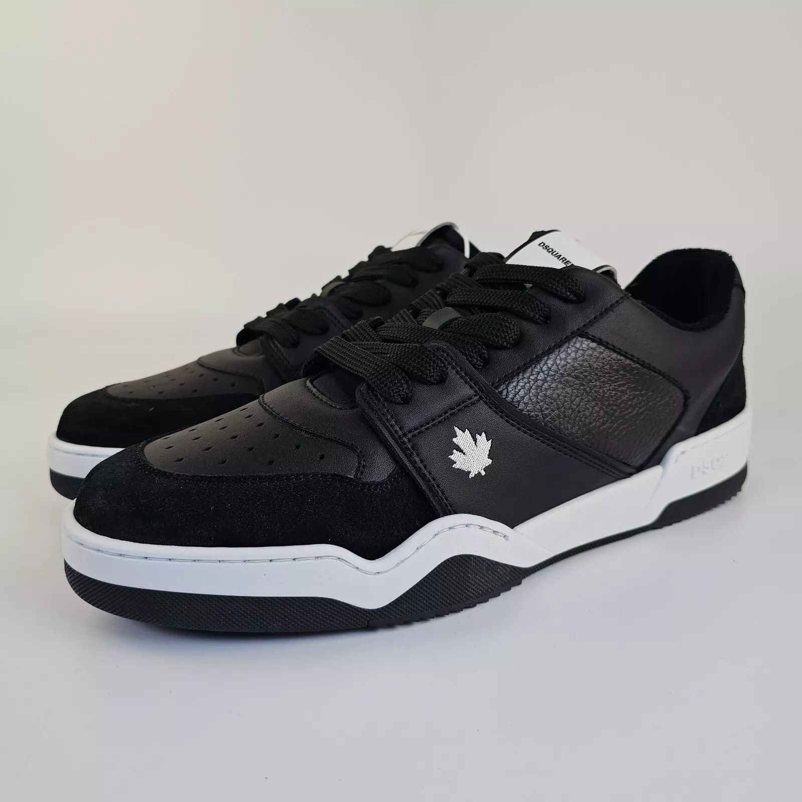image of Christian Louboutin x Dsquared2 Spiker Black/white Leather Low Top Sneakers New, Men's (Size 7)