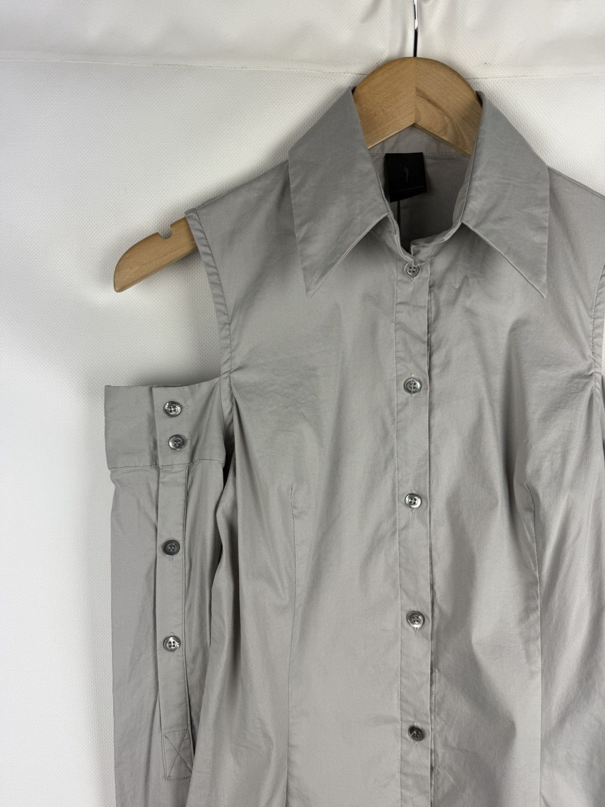 Masnada Masnada Avant-garde Off The Shoulder Button Up Shirt Top Size M / US 6-8 / IT 42-44 - 4 Thumbnail