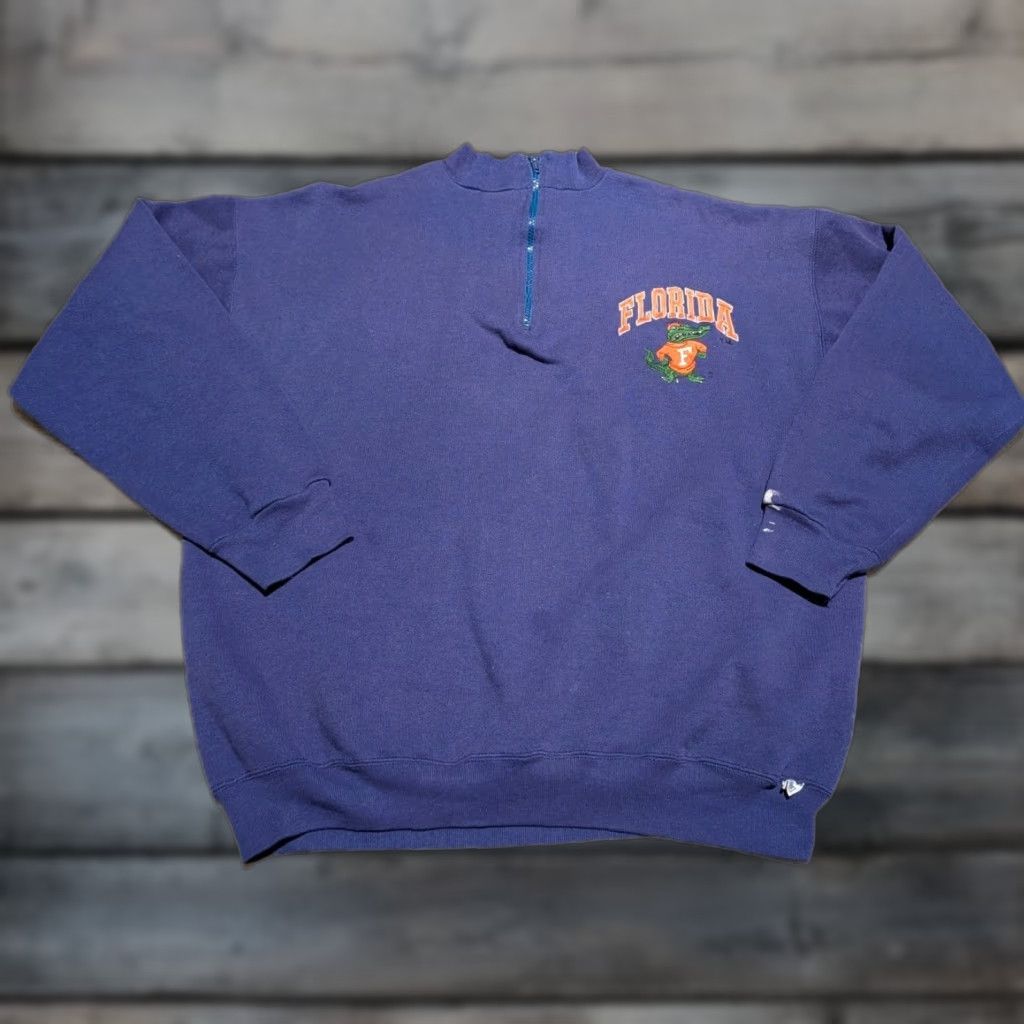 Vintage VINTAGE Discus Athletic Florida Gators Sweatshirt 1/4 Zip Men XL Blue Logo Embroidered Gator USA Made Size US XL / EU 56 / 4 - 1 Thumbnail