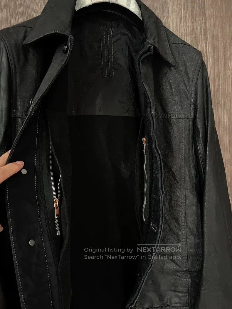 Rick Owens Rick Owens Wax Coated Leather Sleeve Denim Jacket and Cott Size US S / EU 44-46 / 1 - 7 Thumbnail
