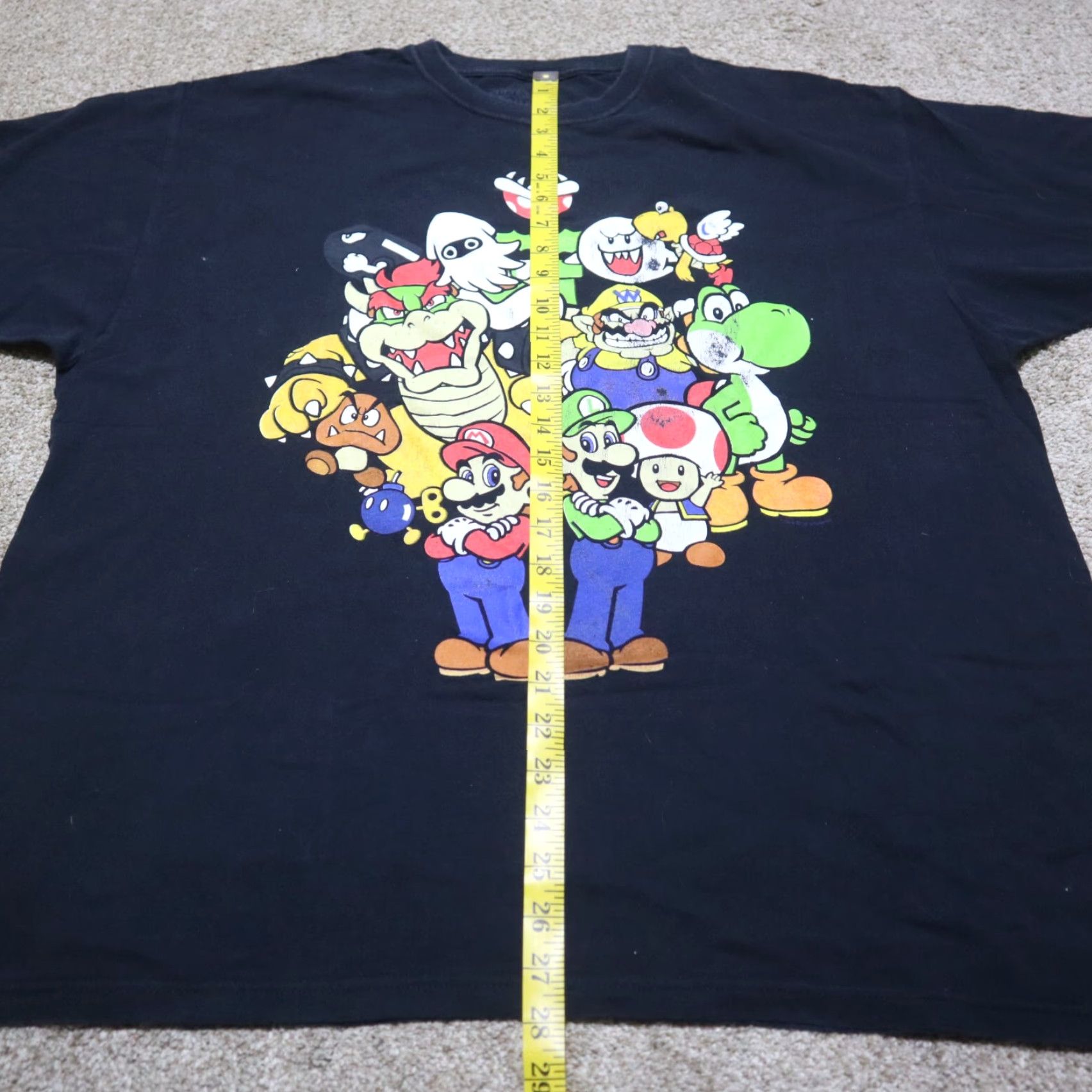 Vintage Super Mario Shirt Adult 2XL Black Graphic Tee, Mario Bros. Luigi WARIO WALUIGI 80s 90s Men Logo Printed, 100% Cotton, Crew Neck, Short Sleeve Size US XXL / EU 58 / 5 - 6 Thumbnail