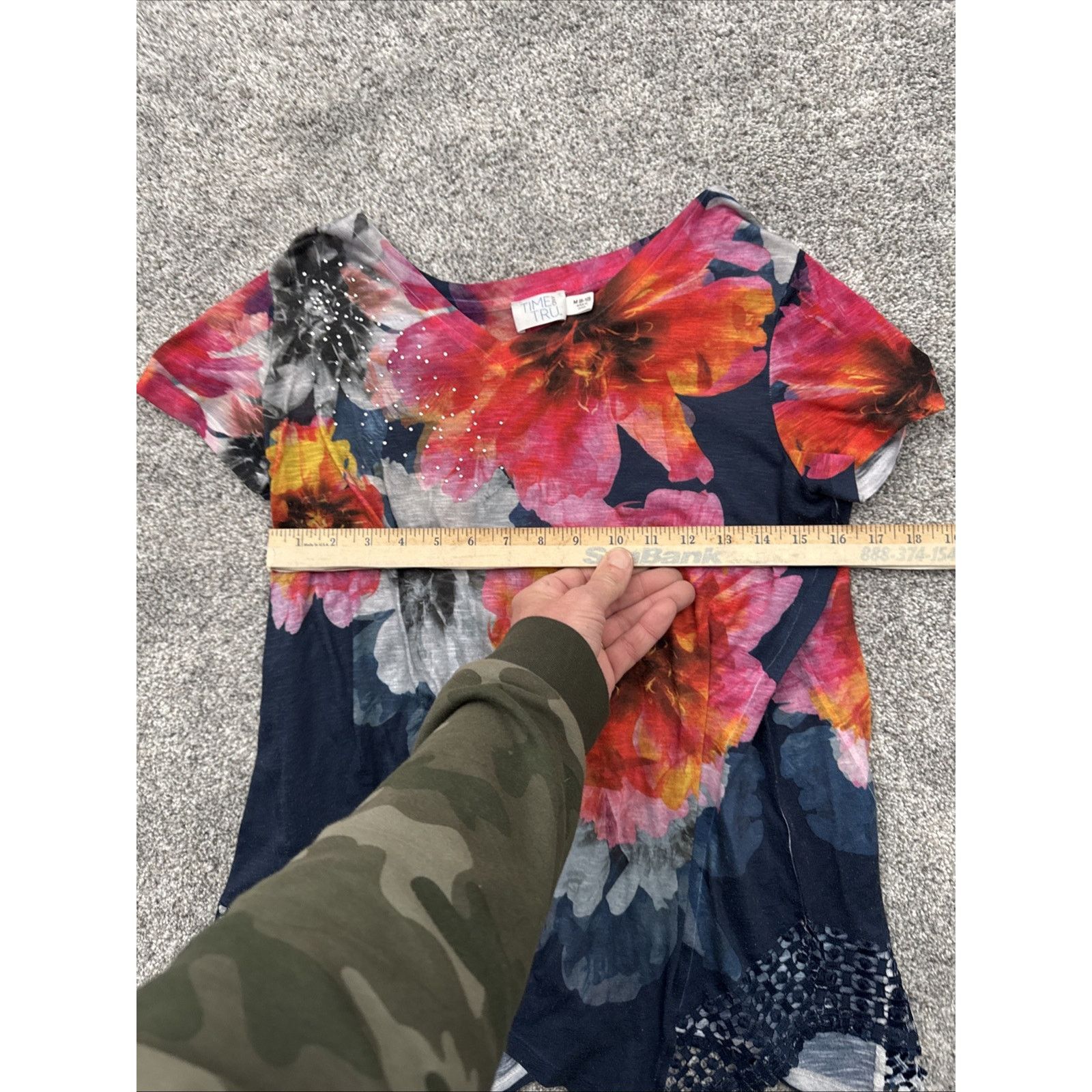 Other Floral Handkerchief Hem Tunic Womens Medium Boho Chic Artsy Size M / US 6-8 / IT 42-44 - 3 Thumbnail