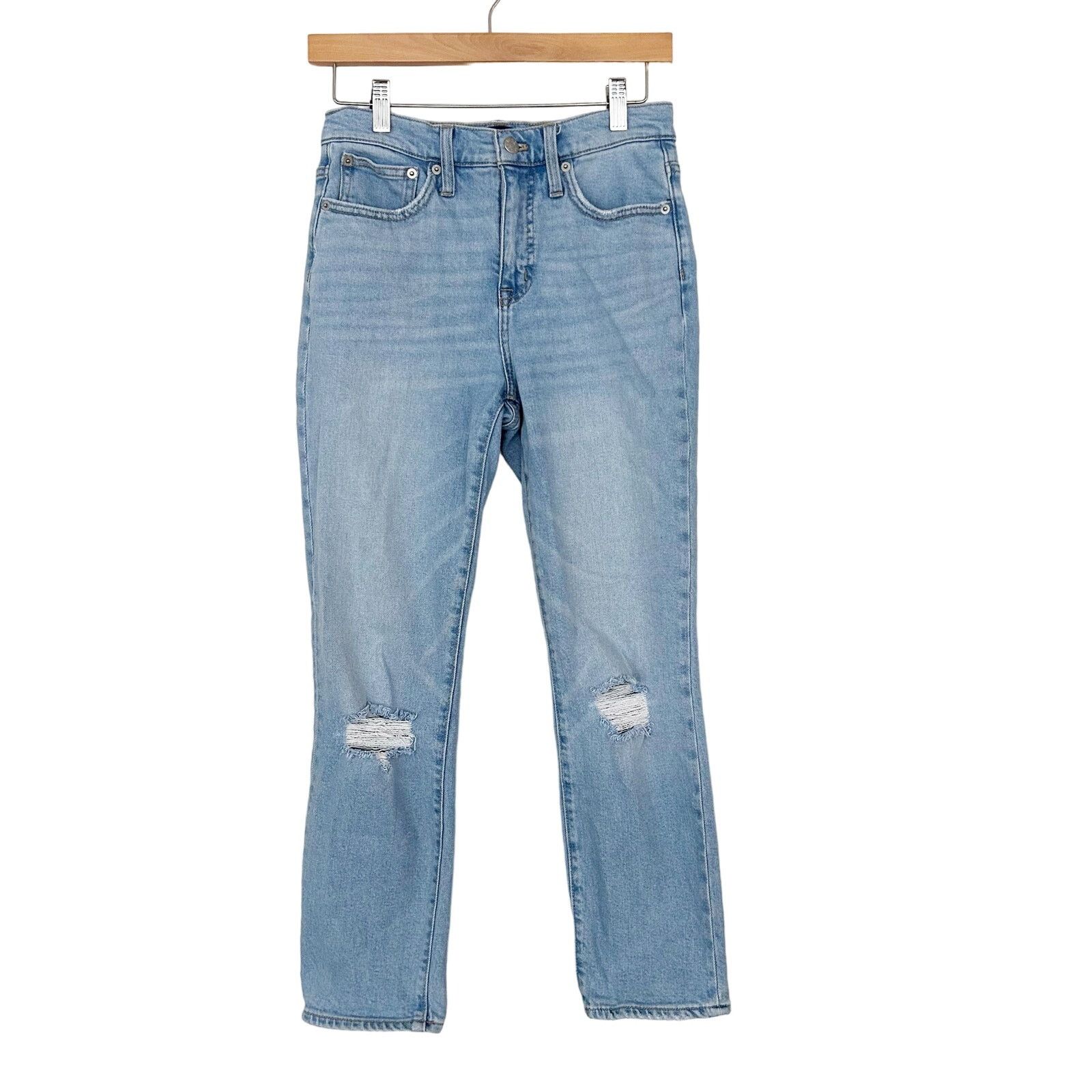 J.Crew J. Crew Essential Straight Distressed Jeans Sz 26 Size 26" / US 2 / IT 38 - 1 Thumbnail