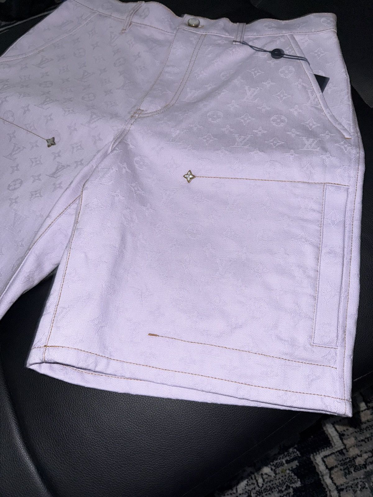 Louis Vuitton Monogram denim workwear shorts Size US 32 / EU 48 - 5 Thumbnail