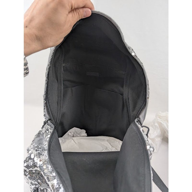 Balenciaga o1rshd1 Size: OS/Sequin Embroidered Nylon EX Backpack Silver Size ONE SIZE - 16 Thumbnail