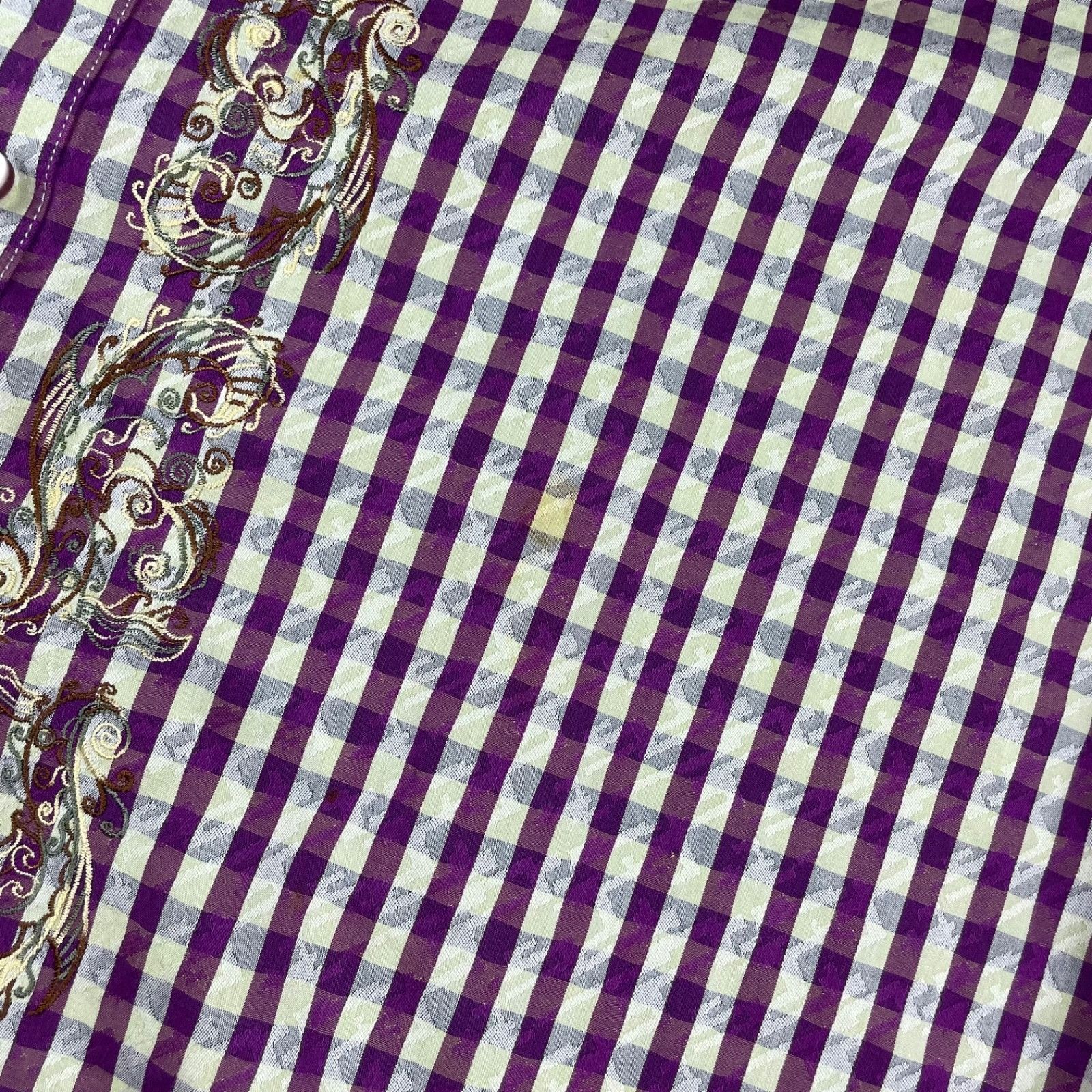 Robert Graham Robert Graham Men's Embroidered Flip Cuff Button Shirt Purpl Size US XL / EU 56 / 4 - 10 Thumbnail