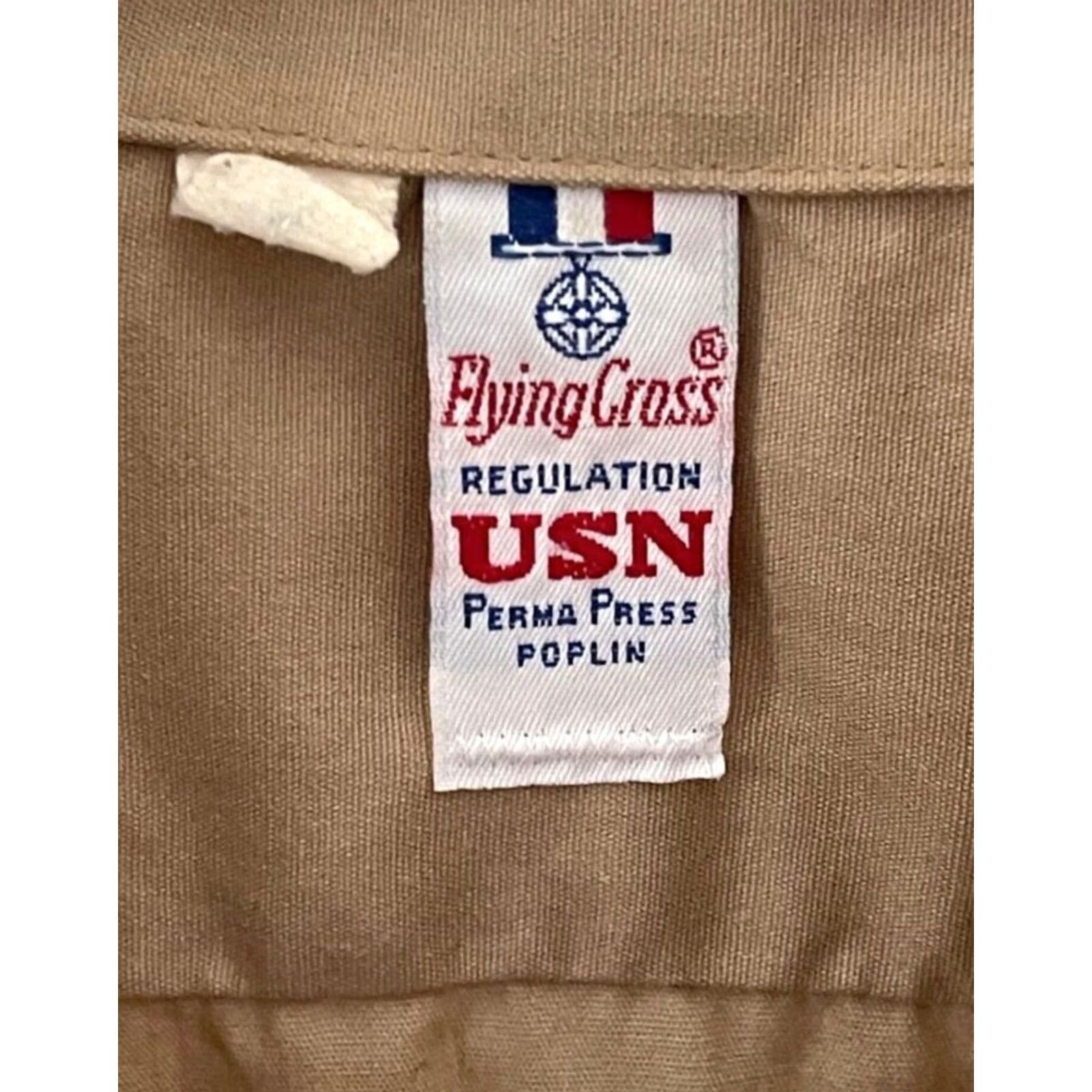 Vintage Vintage Flying Cross Service Shirt Mens Medium Brown Poplin Button Up Uniform Size US M / EU 48-50 / 2 - 3 Thumbnail