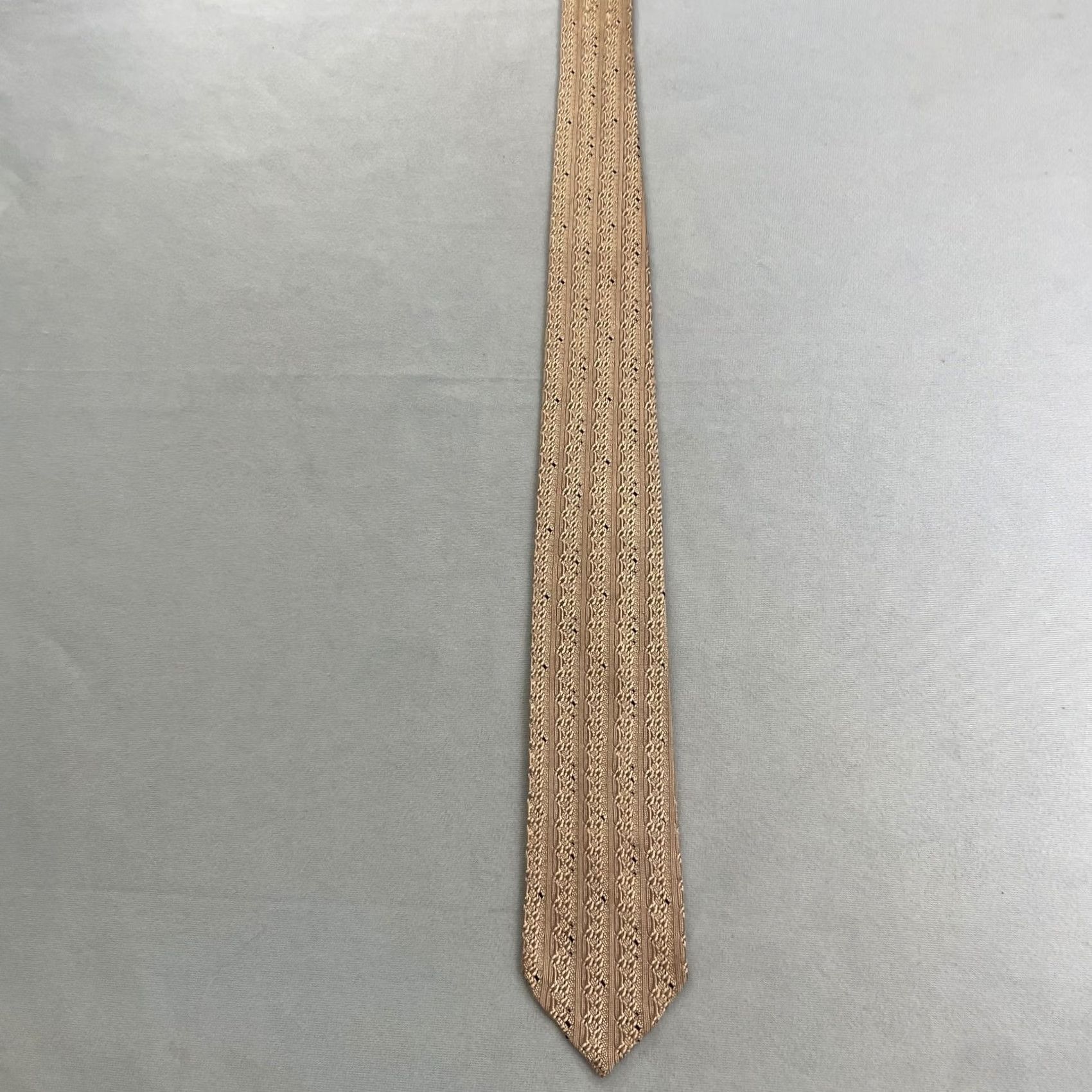 Vintage VINTAGE Neck Tie Woven Crochet Cream Tan 2.5x55 MCM Rockabilly Textured Cravat One Size Men Tie Size ONE SIZE - 5 Thumbnail