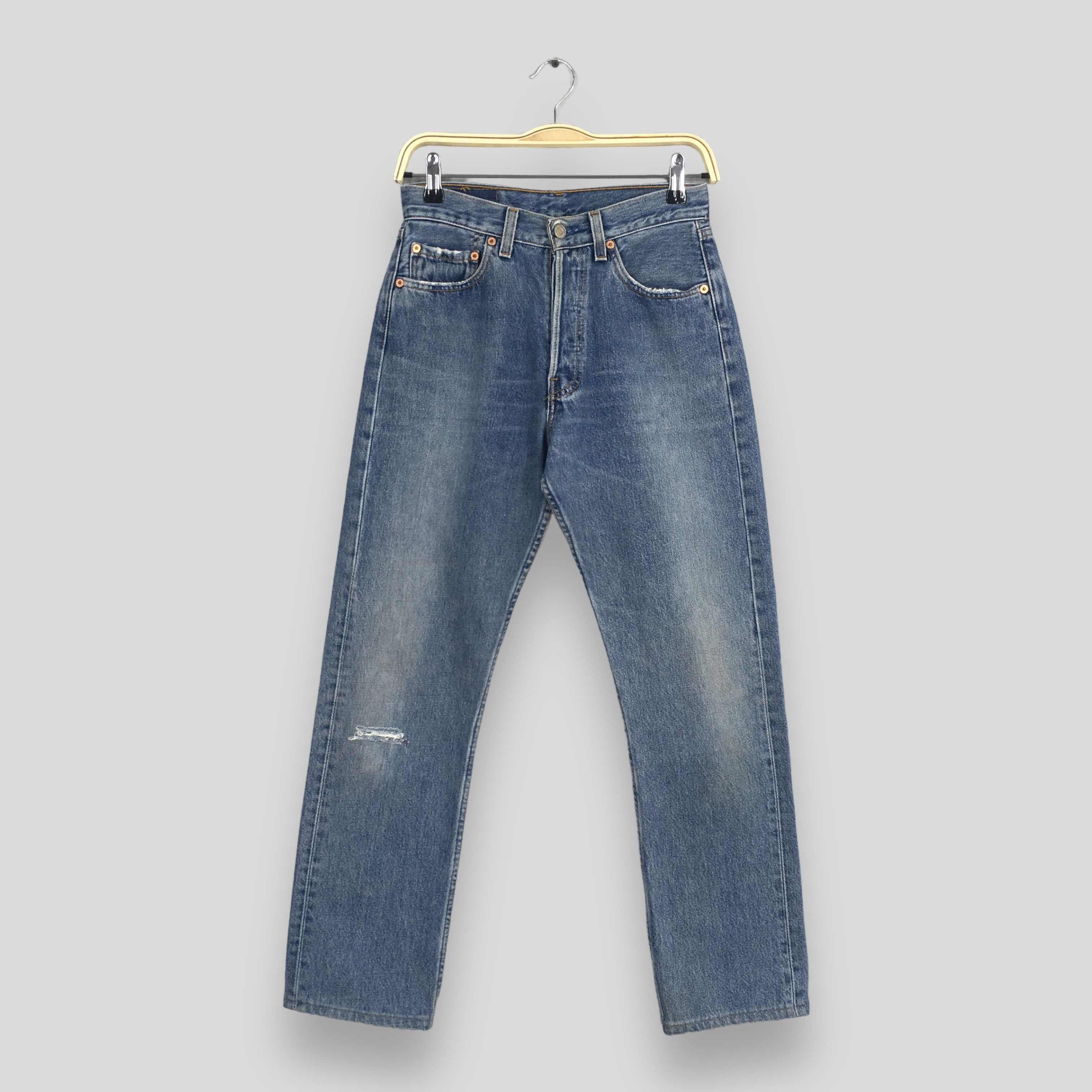Size 25x27.5 Vintage 90s Levi's 501 Faded Blue Jeans