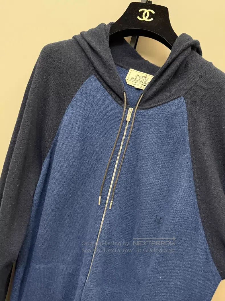 Hermes Hermes Small logo color block 100% cashmere hooded knitted Size US XL / EU 56 / 4 - 2 Thumbnail