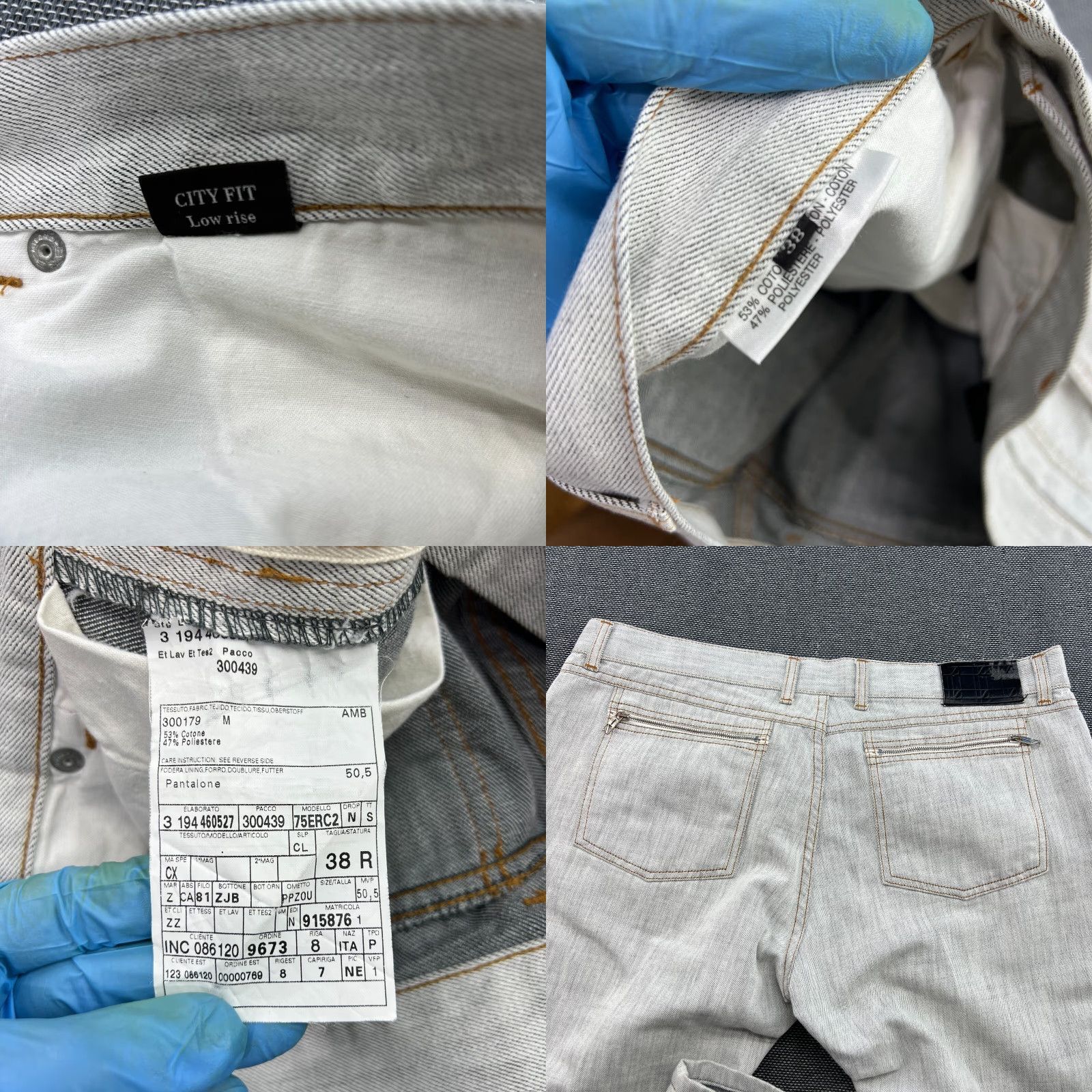 Ermenegildo Zegna Ermenegildo Zegna Jeans City Fit Mens W38 L27 Gray Low Rise Denim Straight, Regular, Cotton Polyester, 38x27 - Mens Jeans, Gray, 90s? Size US 38 / EU 54 - 9 Thumbnail