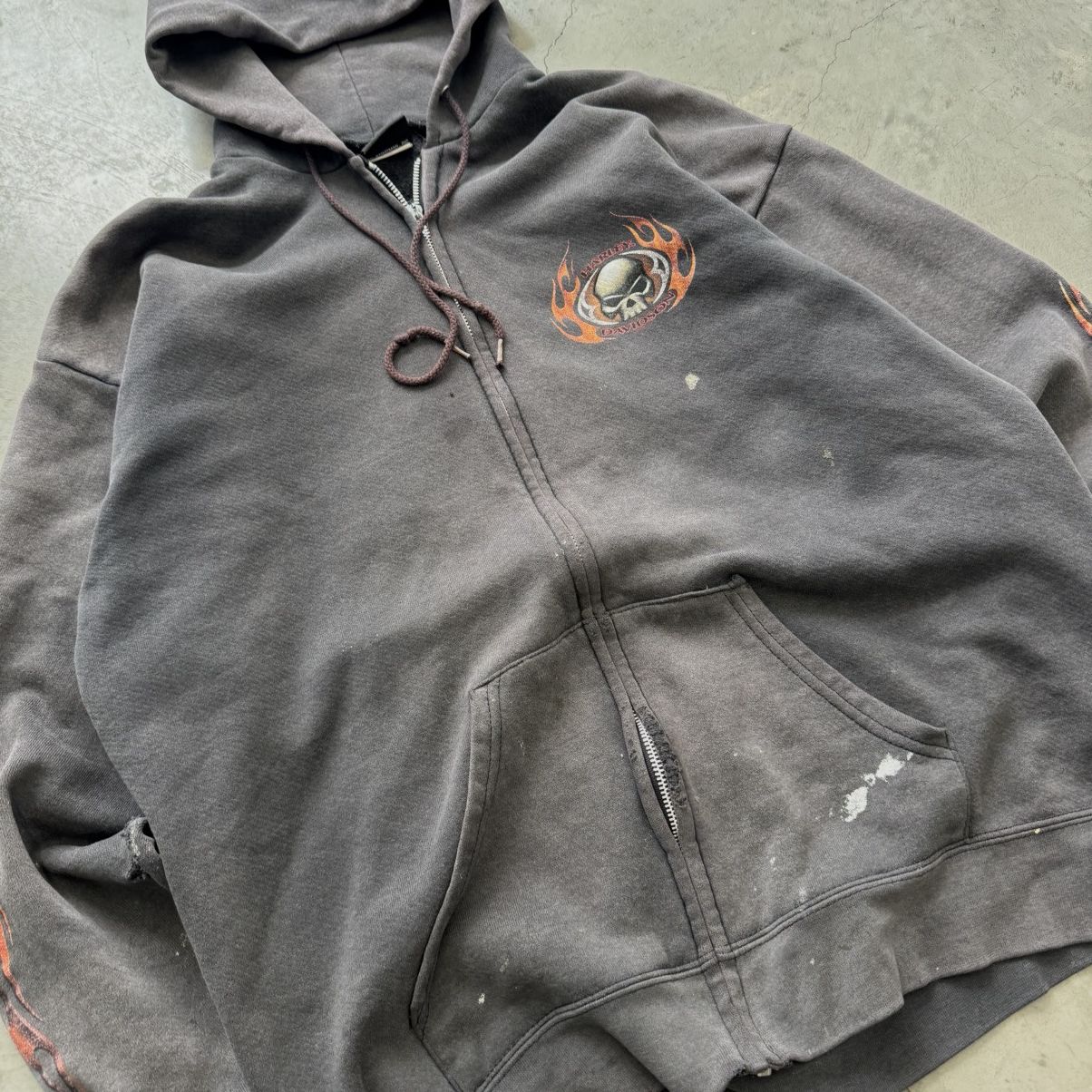 Harley Davidson Vintage ERD Style Chrome Flame Harley Davidson Zip Up Hoodie Size US XL / EU 56 / 4 - 4 Thumbnail