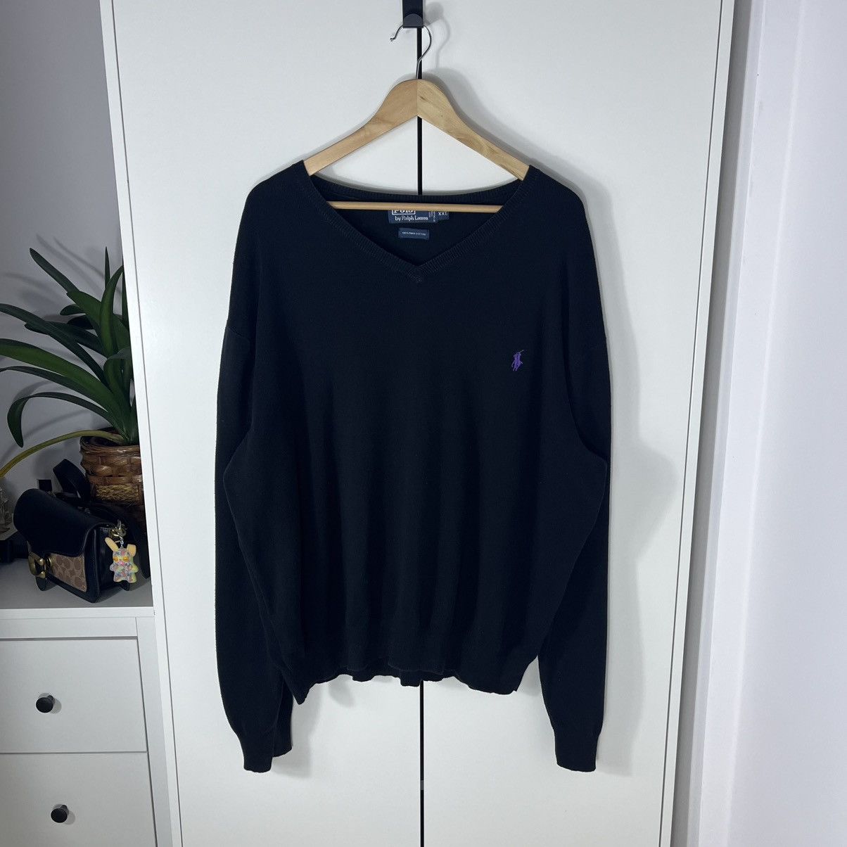 Polo Ralph Lauren Vintage Polo Ralph Lauren Blue V-Neck Sweater Y2K Size US XXL / EU 58 / 5 - 1 Thumbnail