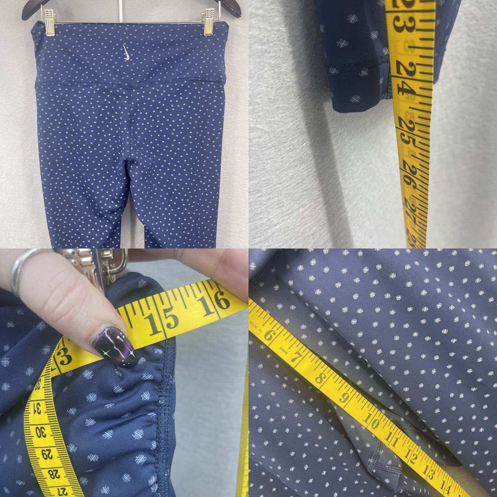 Nike Nike Yoga Pants Womens Large Blue Polka Dot Stretch Athleisure Yoga Dots Twist 7/8 Pants Mens, Womens, Girls, Boys (adjusted) Size 36" / US 14 / IT 50 - 8 Thumbnail