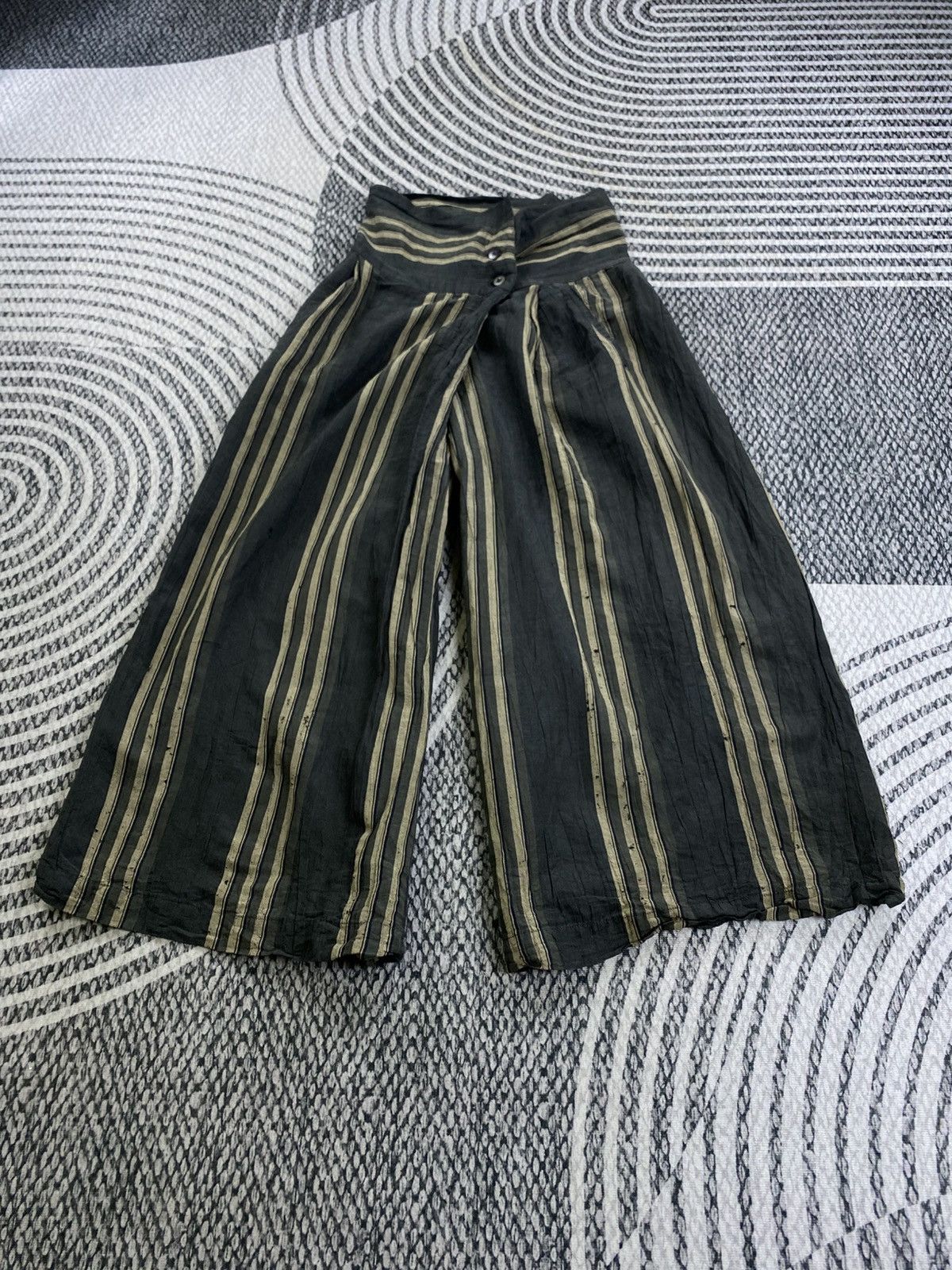 Issey Miyake 🔥RARE 70s Vintage Issey Miyake Striped Hakama Pants Size US 28 / EU 44 - 1 Thumbnail
