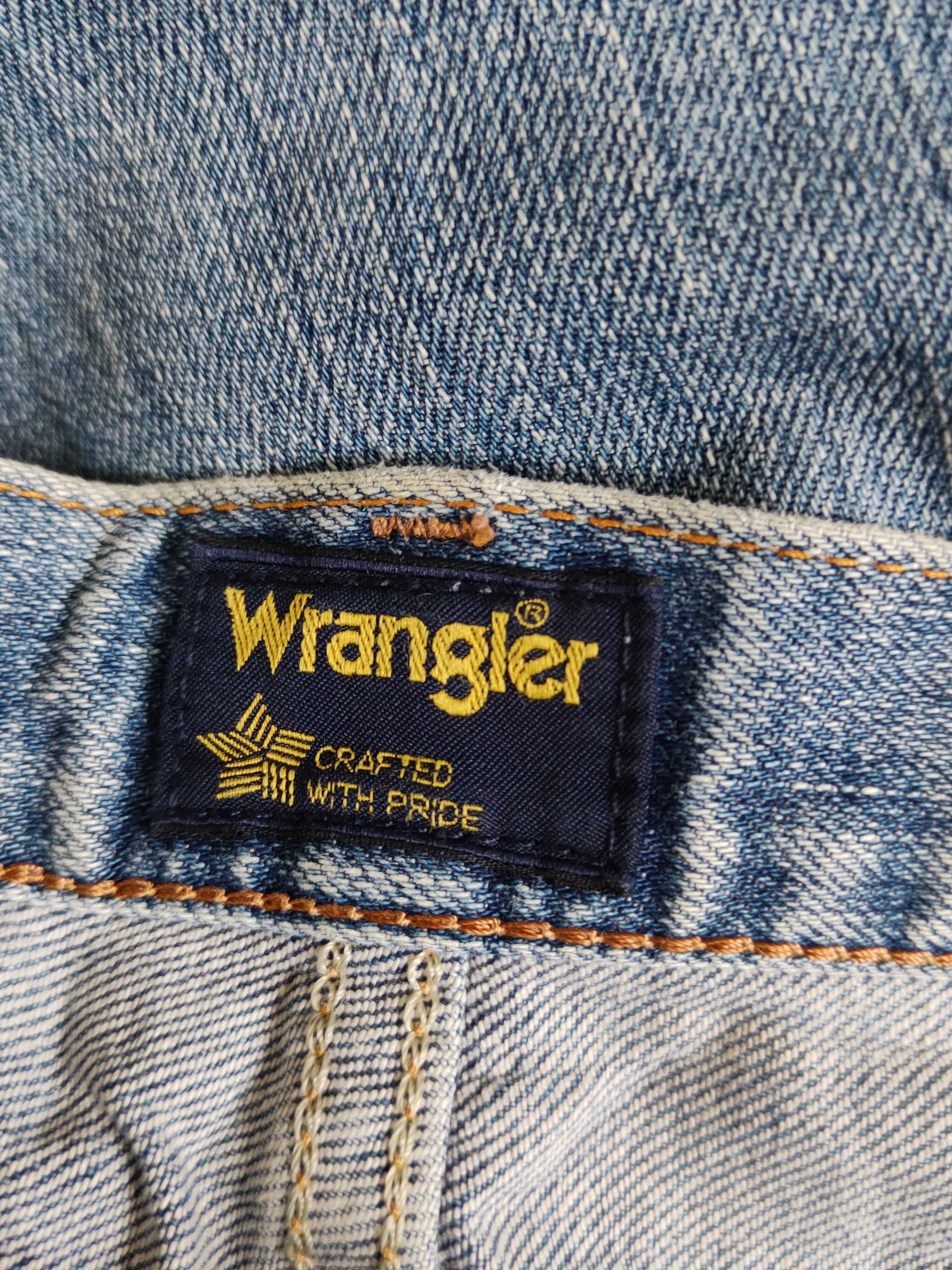 Japanese Brand Wrangler Blue Faded Distressed Ripped Jeans #S2202 Size US 33 - 17 Thumbnail