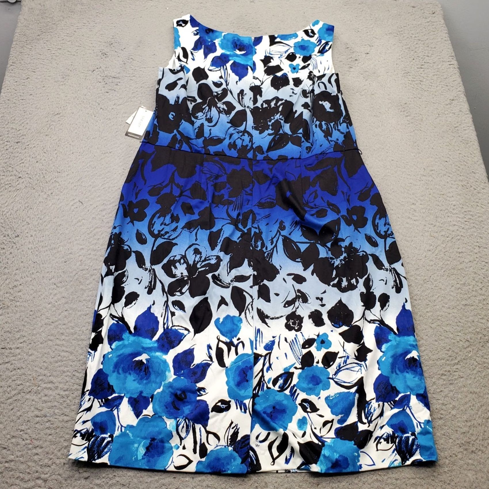 Nine West Nine West Womens 14W Floral Printed Sleeveless Sheath Back Zip Knee Length Shirt Dress Size XL / US 12-14 / IT 48-50 - 2 Thumbnail