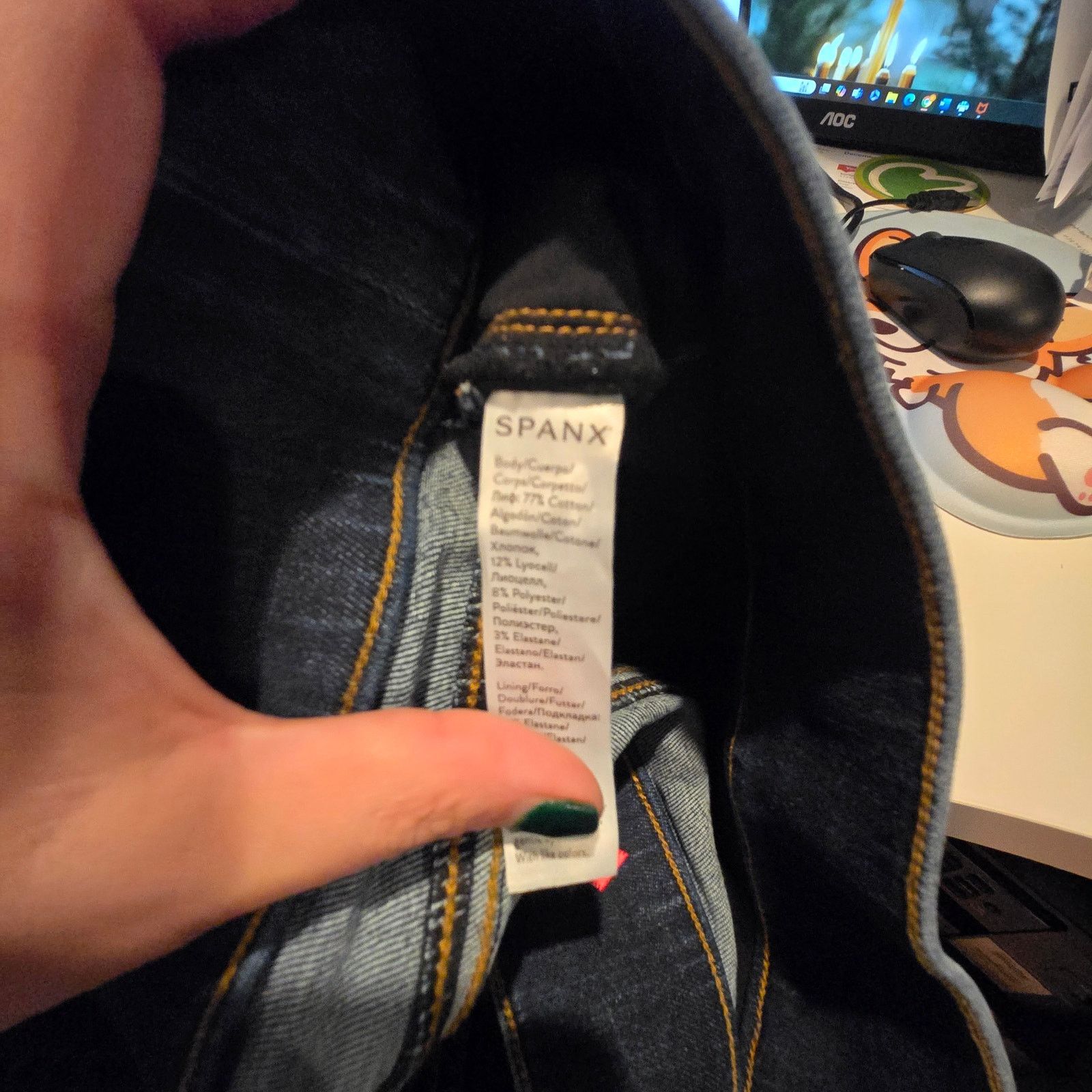 Spanx Spanx Sz M Jeans Distressed SKINNY Ankle Length raw hem Size 29" - 6 Thumbnail