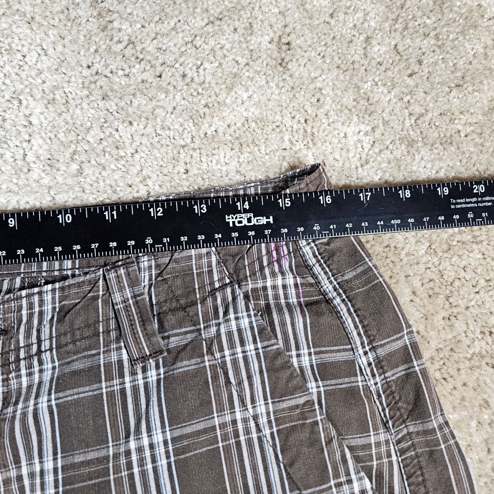 Lee Lee Mens 32 Brown Plaid Chino Bermuda Shorts Outdoor Cotton Stain Size US 32 / EU 48 - 7 Thumbnail