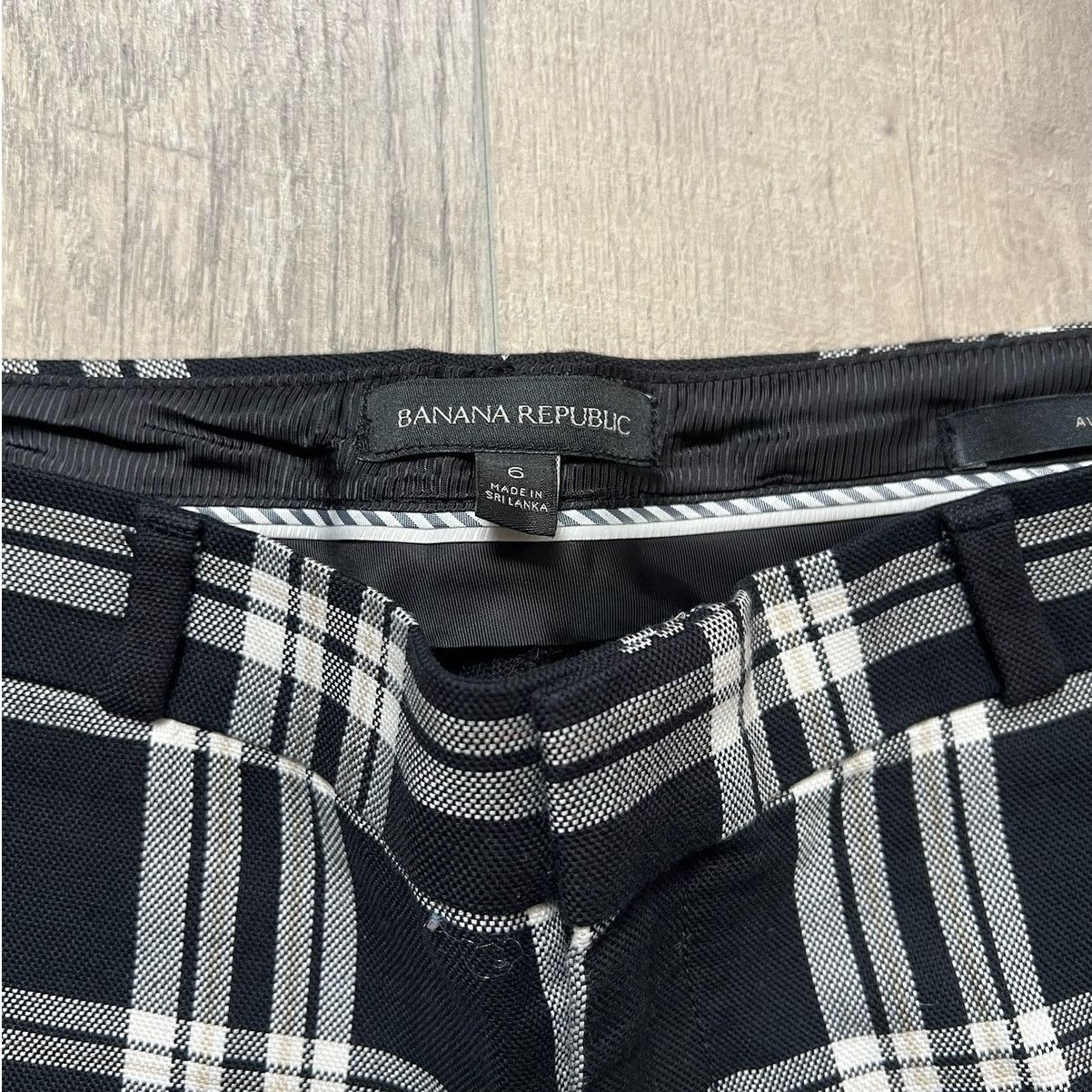 Banana Republic Black and White Plaid Pants Size 28" / US 6 / IT 42 - 2 Thumbnail