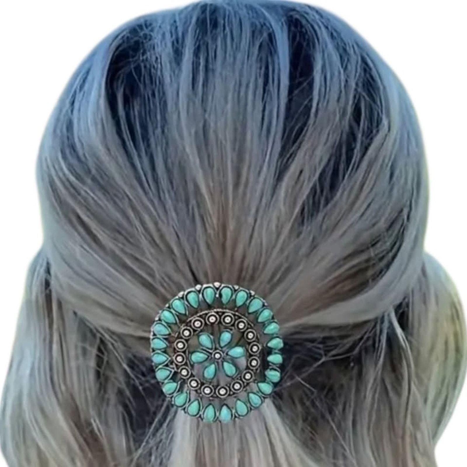 Other Western Chic Turquoise Hair Pins Silver Accents - Boho NEW Size ONE SIZE - 5 Thumbnail