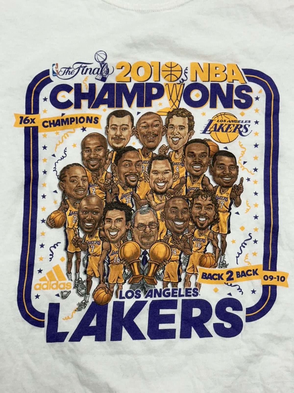 Adidas × NBA NBA Los Angeles Lakers 2010 Champions Adidas Character Shirt Size US S / EU 44-46 / 1 - 3 Thumbnail