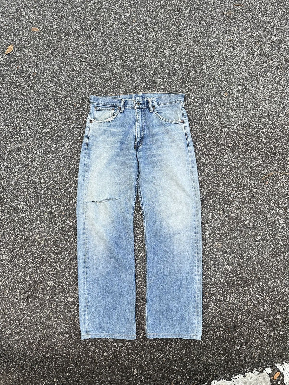 Levi's Vintage Clothing 👹Vintage Levi’s 503 Thrashed Straight Cut Jeans Size US 31 - 2 Thumbnail