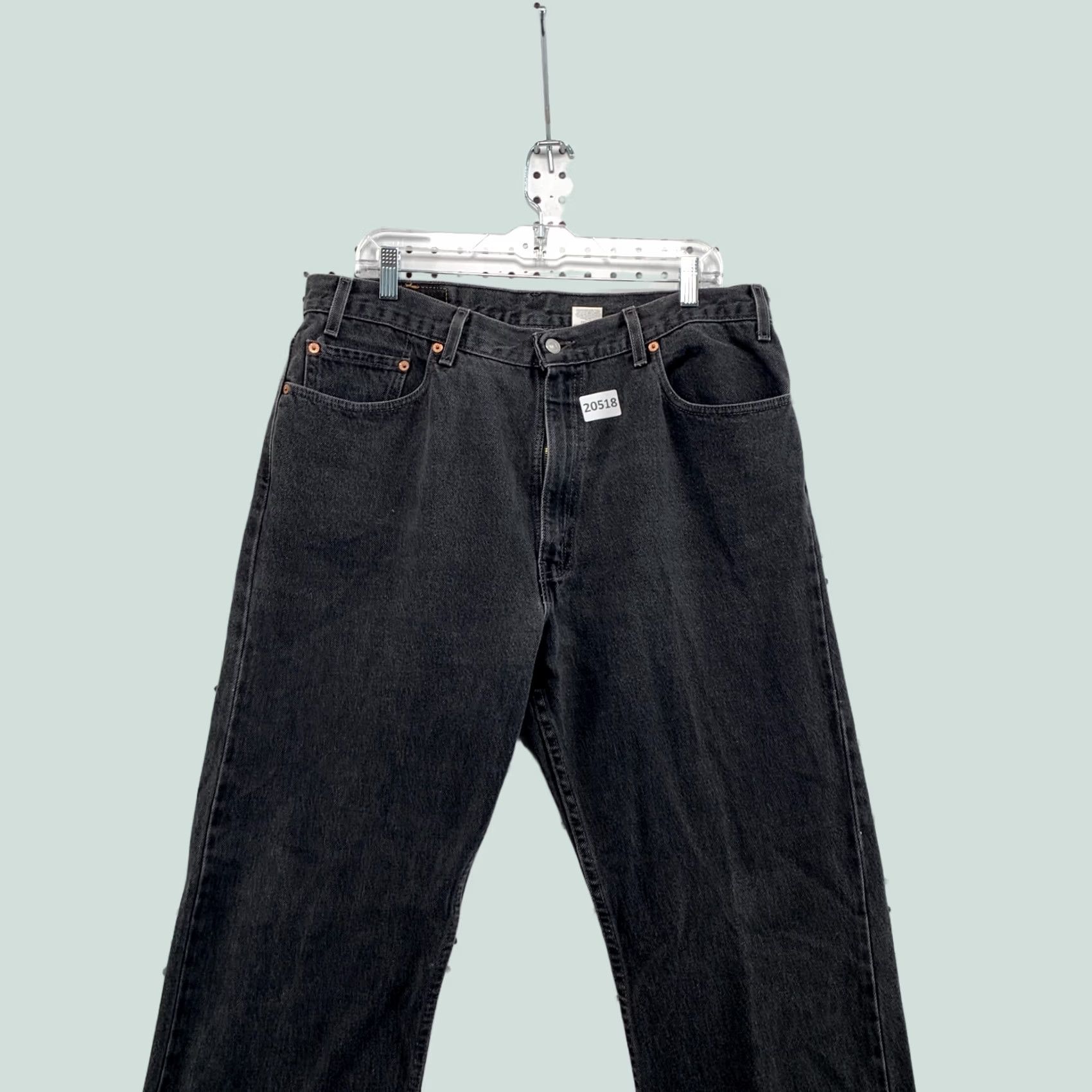 Levi's VINTAGE Levi's 505 Black Denim Jeans Mens Straight Regular 35x34 90s Theme Leather? Size US 38 / EU 54 - 1 Thumbnail