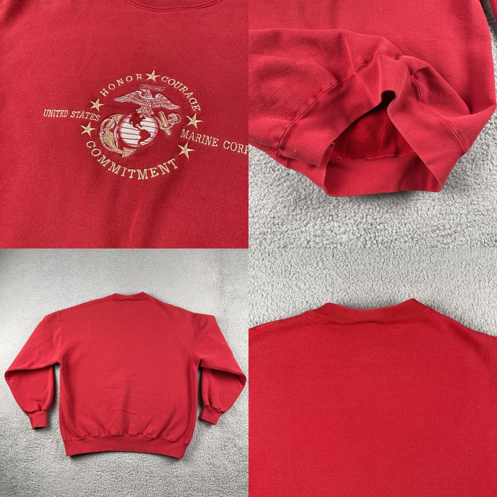 Jerzees VINTAGE Jerzees Mens XL United States Marine Corps Red Pull Over Crewneck Sweatshirt Size US XL / EU 56 / 4 - 8 Thumbnail