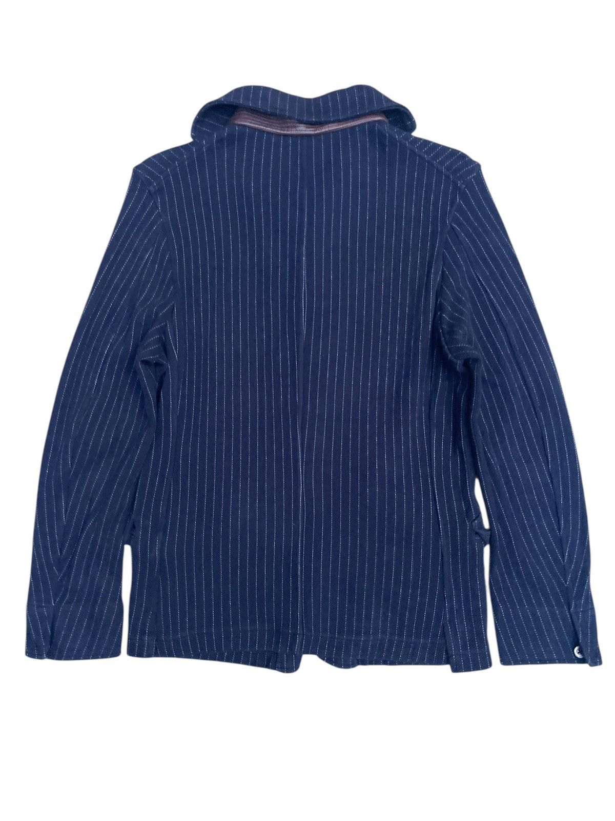 Japanese Brand Vintage SHIPS Navy Pinstripe Shawl Collar Jacket - Size S Size US S / EU 44-46 / 1 - 2 Thumbnail