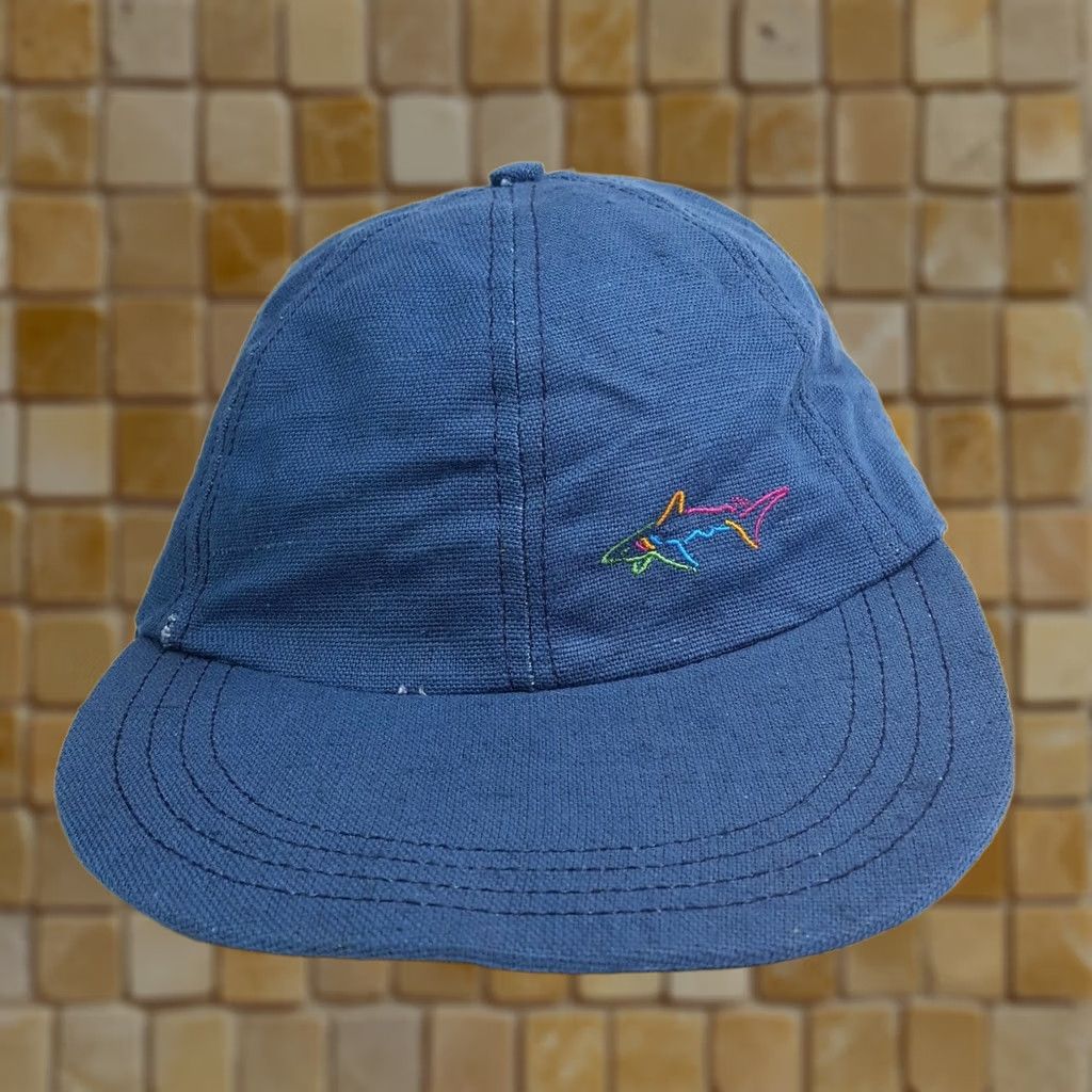 Reebok VINTAGE Greg Norman Shark Logo Snapback Reebok Golf Hat Baseball Cap Adjustable Blue 90s Golf Logo Mens Hat Size ONE SIZE - 1 Thumbnail