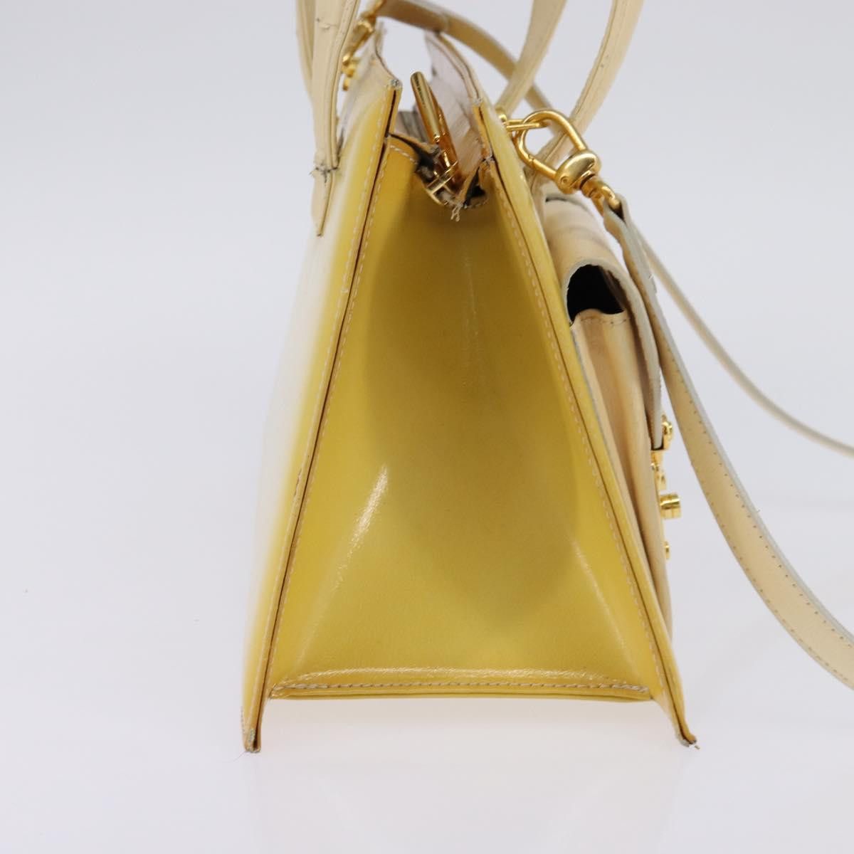 Fendi FENDI Hand Bag Patent Leather Yellow Gold Size ONE SIZE - 4 Thumbnail