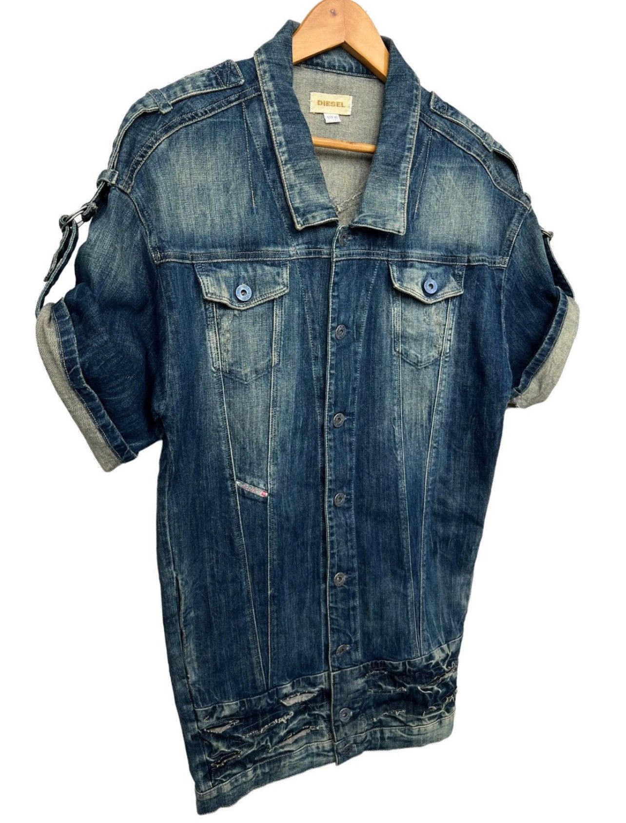 Diesel × Japanese Brand Diesel Denim Jeans Jacket Leather Patches Denim Jacket Size S / US 4 / IT 40 - 3 Thumbnail