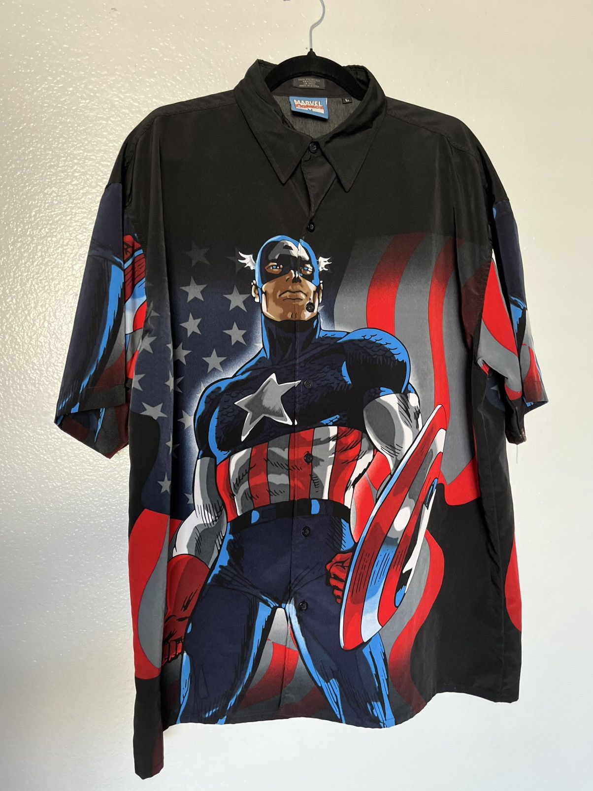 Marvel Comics 2002 Marvel Comics CAPTAIN AMERICA shirt, Black, Vintage Size US L / EU 52-54 / 3 - 5 Thumbnail
