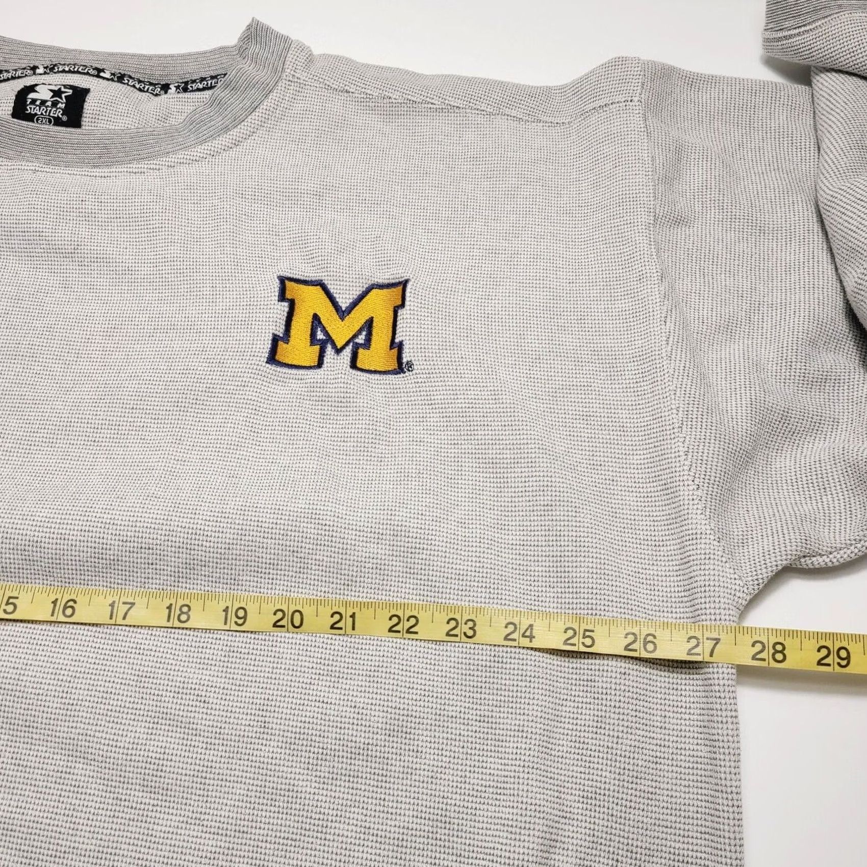 Starter VINTAGE Starter Michigan Wolverines Sweatshirt Crew Neck Sweater Men's 2XL Gray Size US XXL / EU 58 / 5 - 5 Thumbnail
