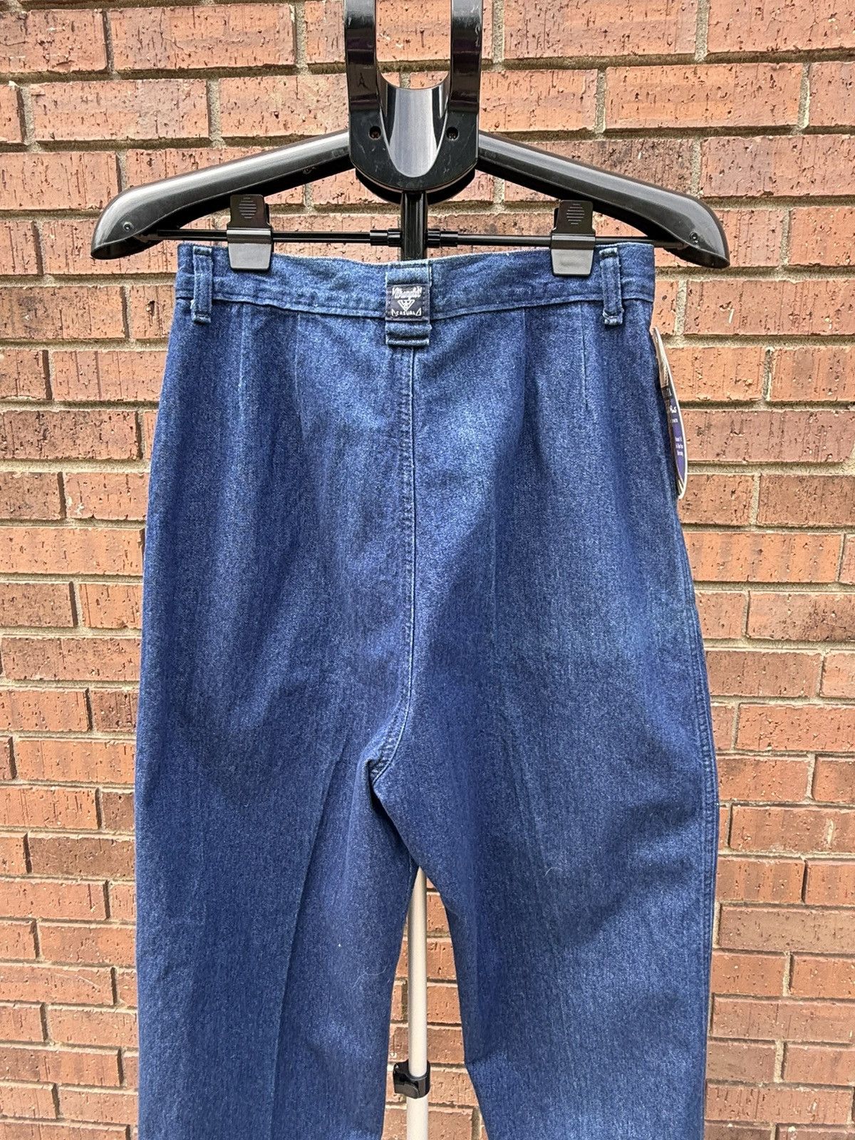 Wrangler VTG Wrangler Riata Dark Denim Pleated Pants Relaxed Jeans Size 29" - 7 Thumbnail