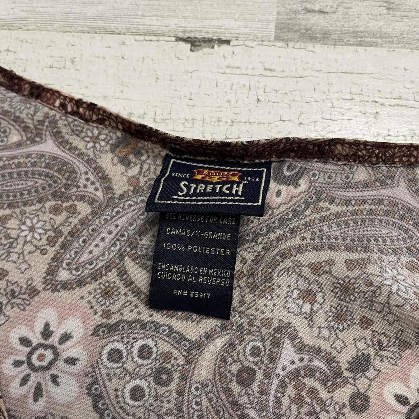 Route 66 Paisley brown indie boho y2k XL long sleeve Size US XL / EU 56 / 4 - 7 Thumbnail