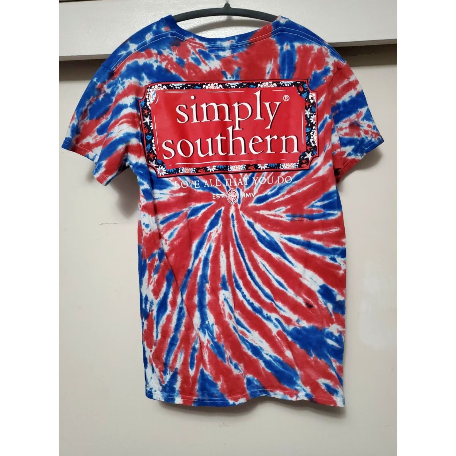 Vintage Simply Southern Tie Dye TShirt Crew Neck Short Sleeve Women XS? No size given. Size S / US 4 / IT 40 - 6 Thumbnail
