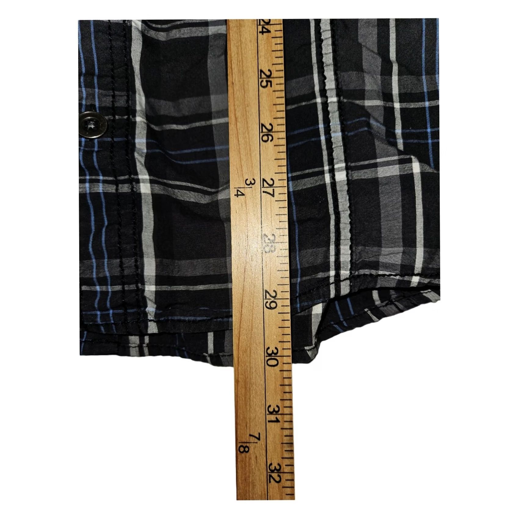 Vintage VINTAGE? No. (Original has no vintage indicator) - Buckle BKE Button-Up Shirt Black Plaid XL Long Sleeve Athletic Fit Roll Tab Mens Shirt Size US XL / EU 56 / 4 - 4 Thumbnail