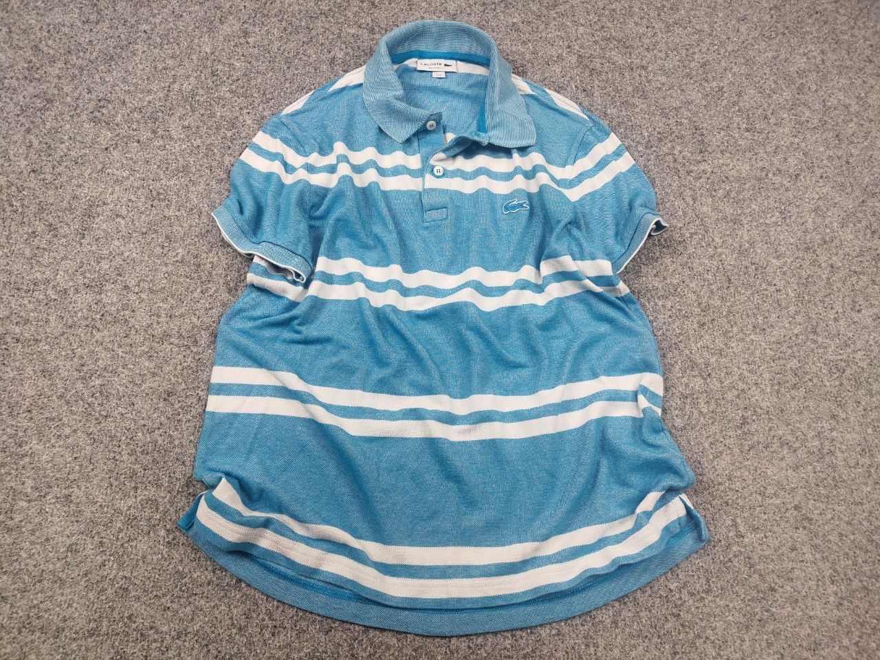 Lacoste Lacoste Regular Fit striped blue polo shirt Vintage Tee Size US M / EU 48-50 / 2 - 2 Thumbnail
