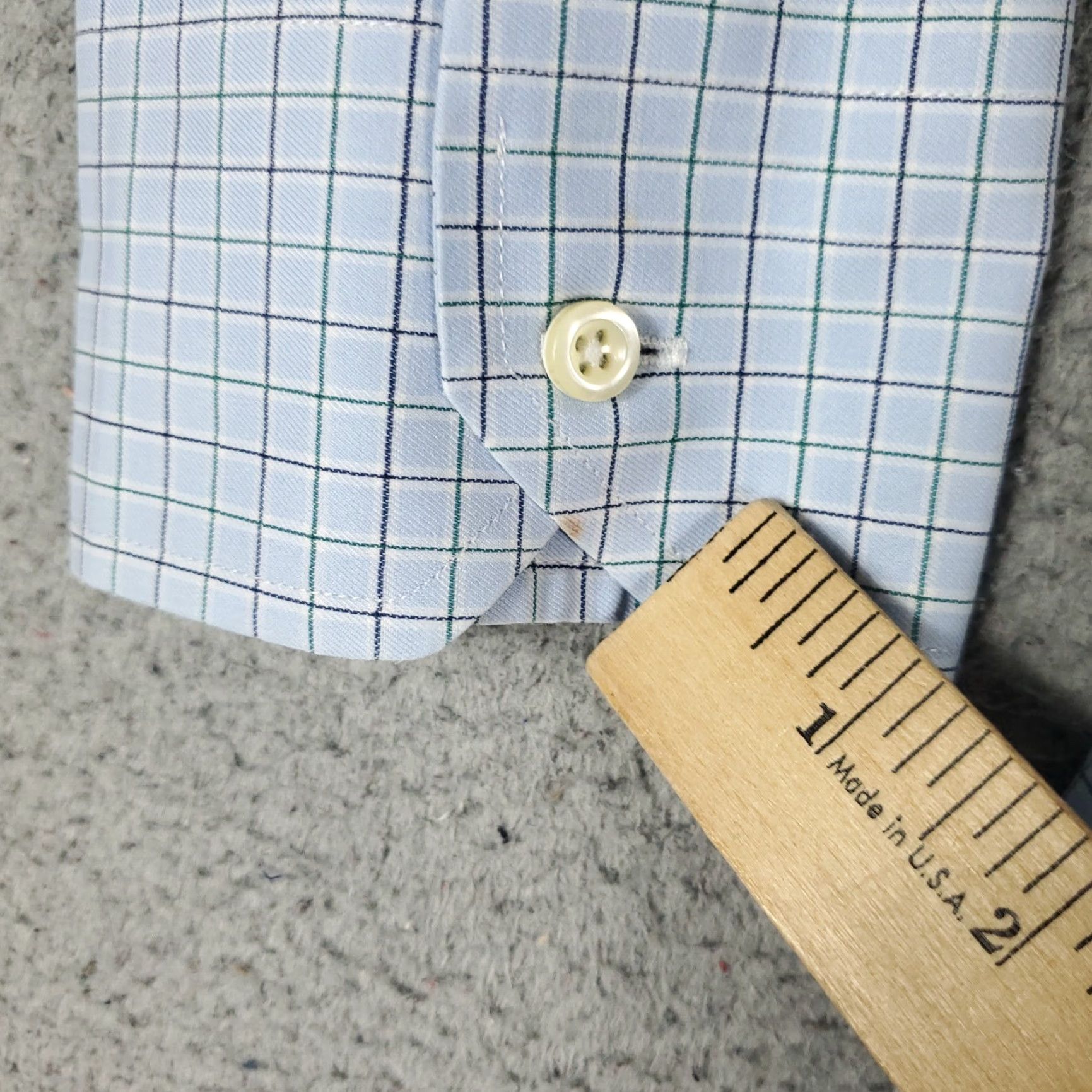 Brooks Brothers BROOKS BROTHERS Shirt Mens 17 Blue Check Regent Dress Button Up Long Sleeve Non-Iron Classic 100% Cotton Adult Regular Collar Point Men's Shirt Size 46R - 3 Thumbnail