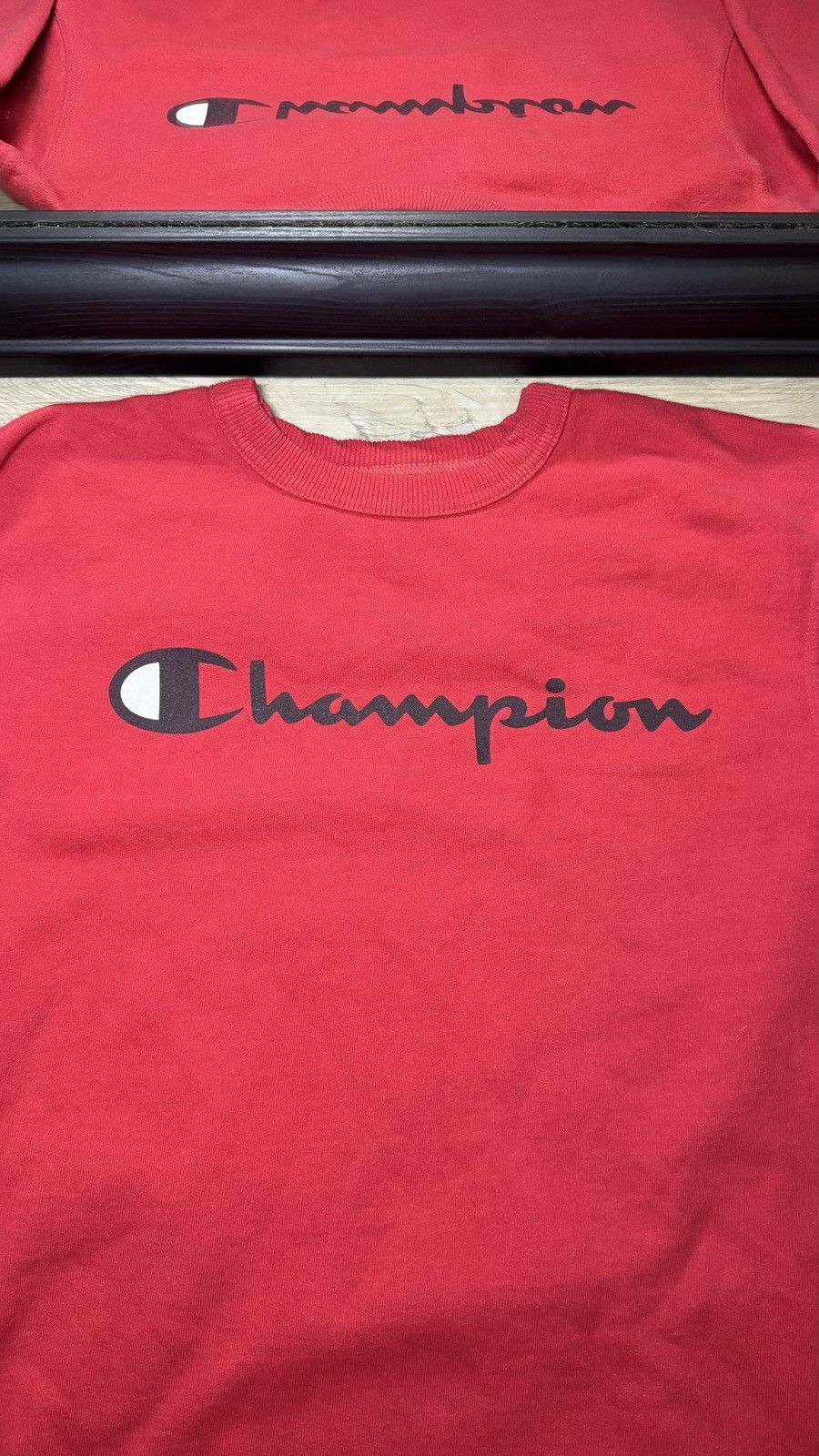 Champion Y2K Red Champion Script Logo Crewneck Sweatshirt Size S / US 4 / IT 40 - 2 Thumbnail