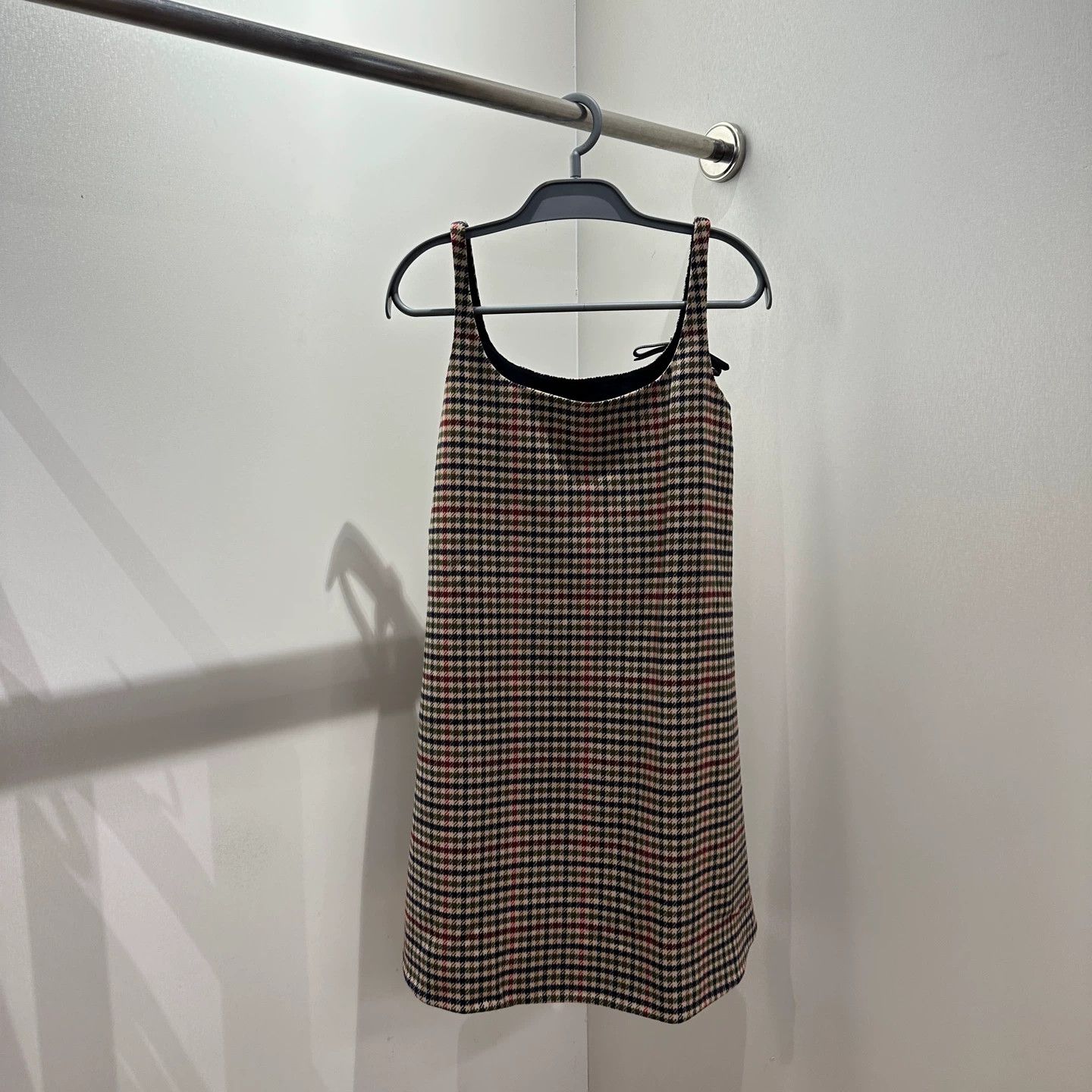 Prada Prada Check Triangle Logo Wool Cami Dress 38 Size XS / US 0-2 / IT 36-38 - 2 Thumbnail