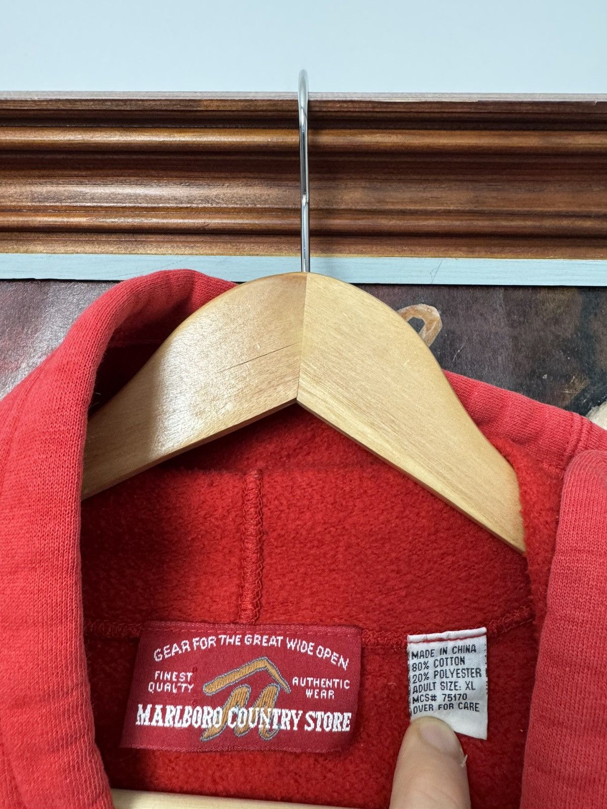 Marlboro 90s Red Marlboro Country Store Hoodie Overisize Boxy Fit Size US XL / EU 56 / 4 - 4 Thumbnail