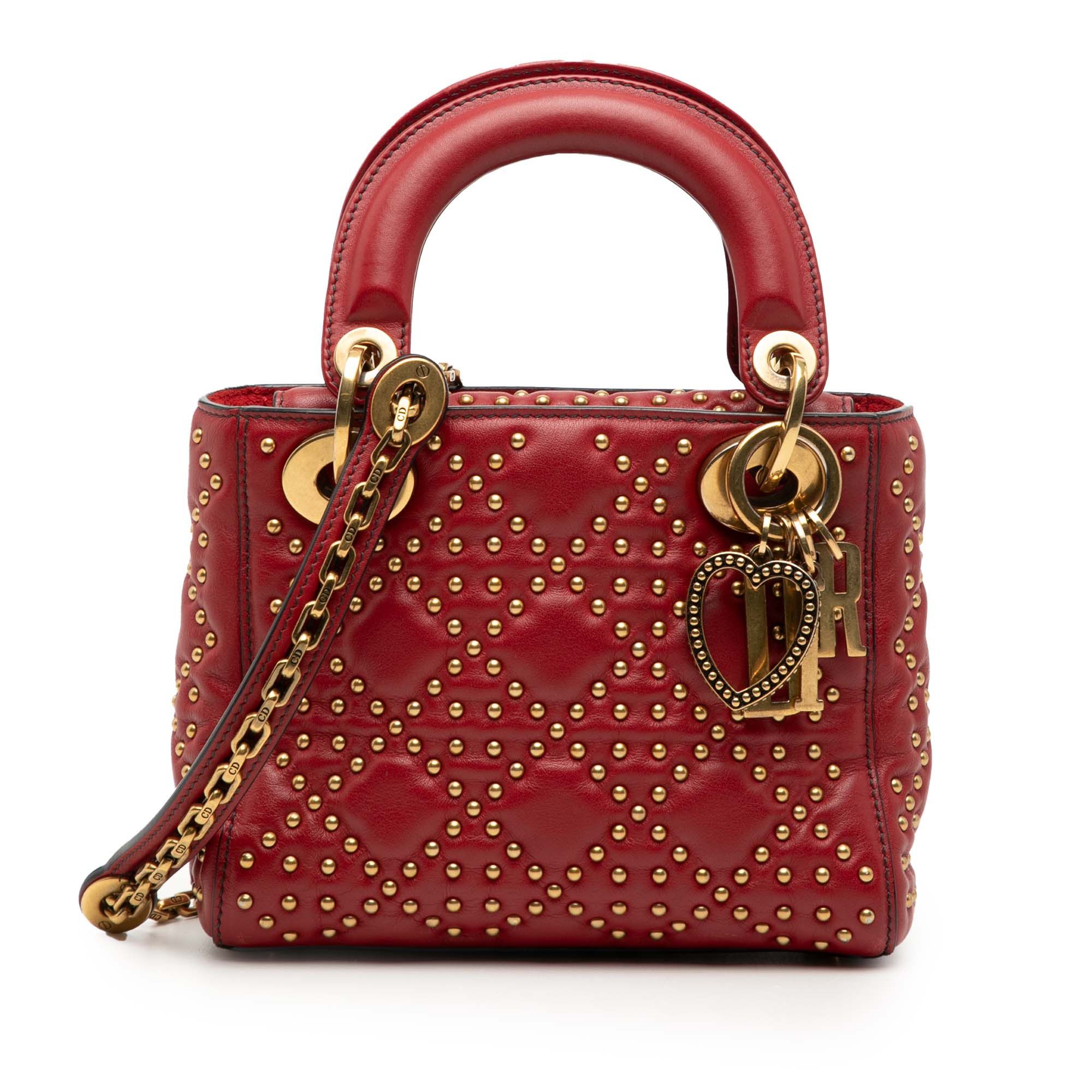 Dior Dior Mini Lambskin Cannage Studded Supple Lady Dior Size ONE SIZE - 1 Thumbnail
