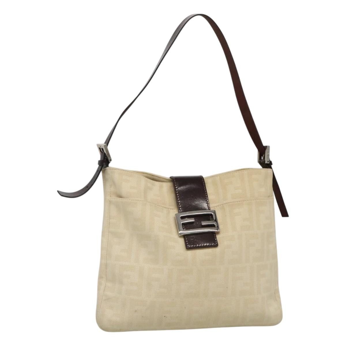 Fendi Zucca Beige Canvas Shoulder Bag (Pre-Owned) Size ONE SIZE - 1 Thumbnail